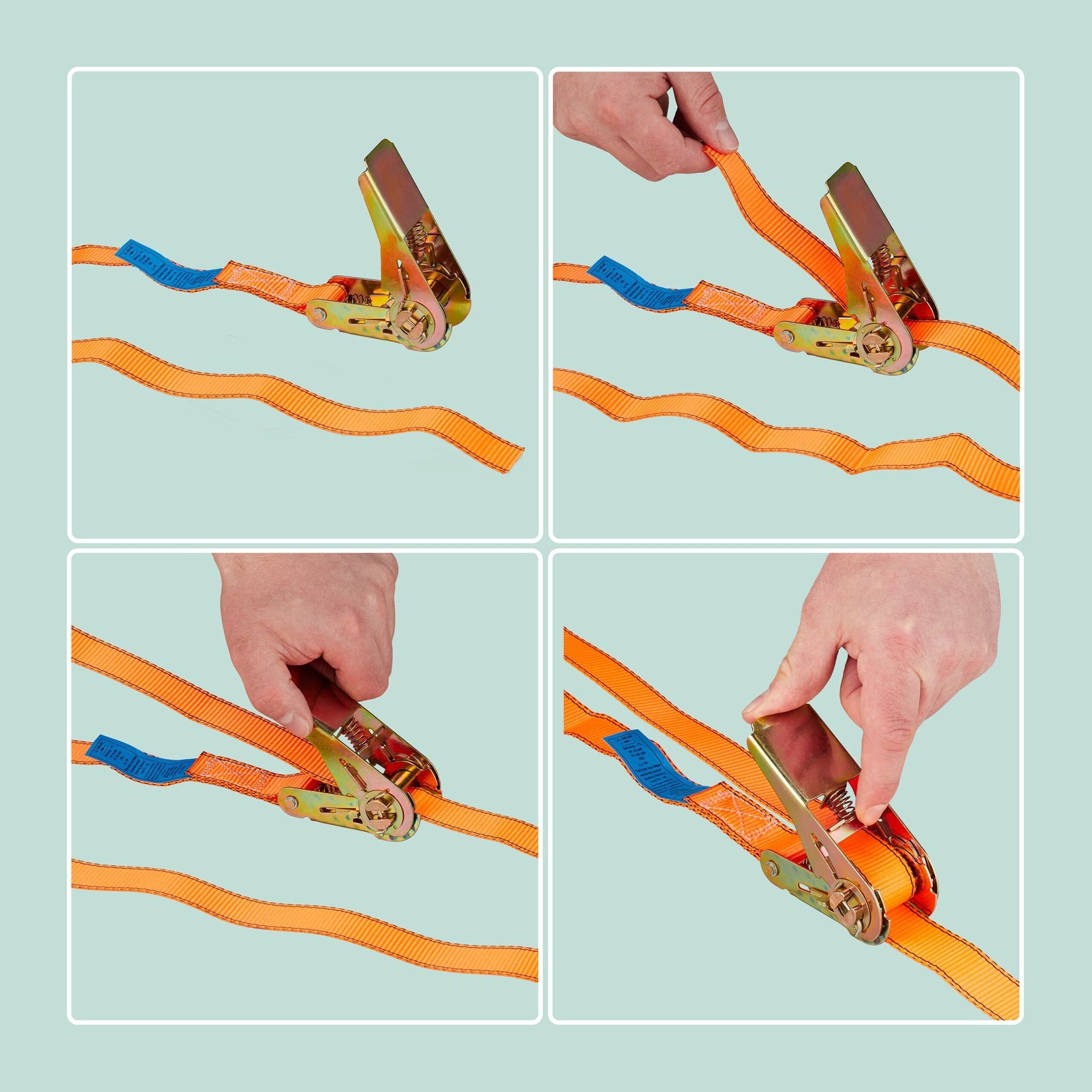 Spanngurte mit Ratsche 4er-Set Gold-Orange von Relaxdays