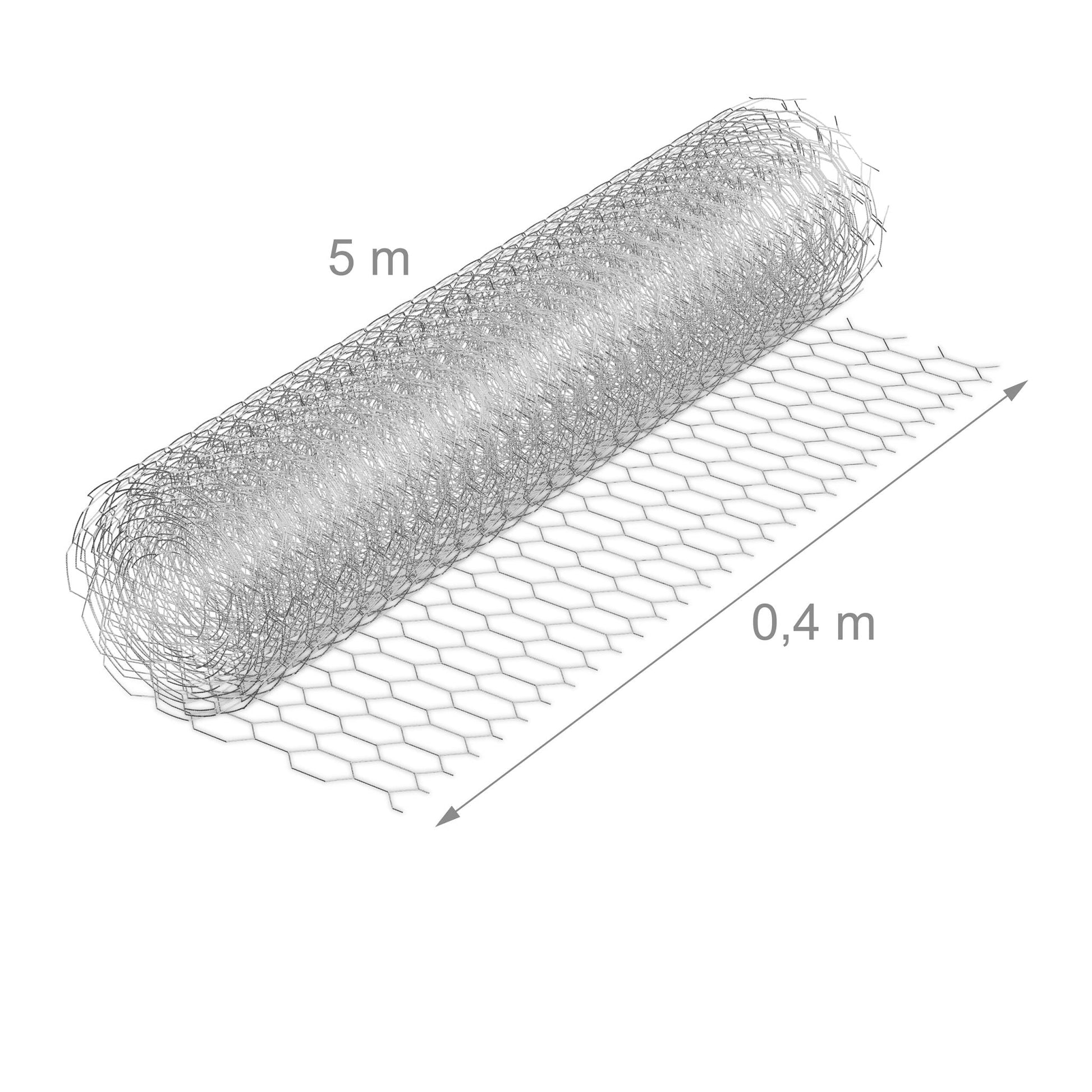 Maschendrahtzaun 15 x 25mm Silber von Relaxdays
