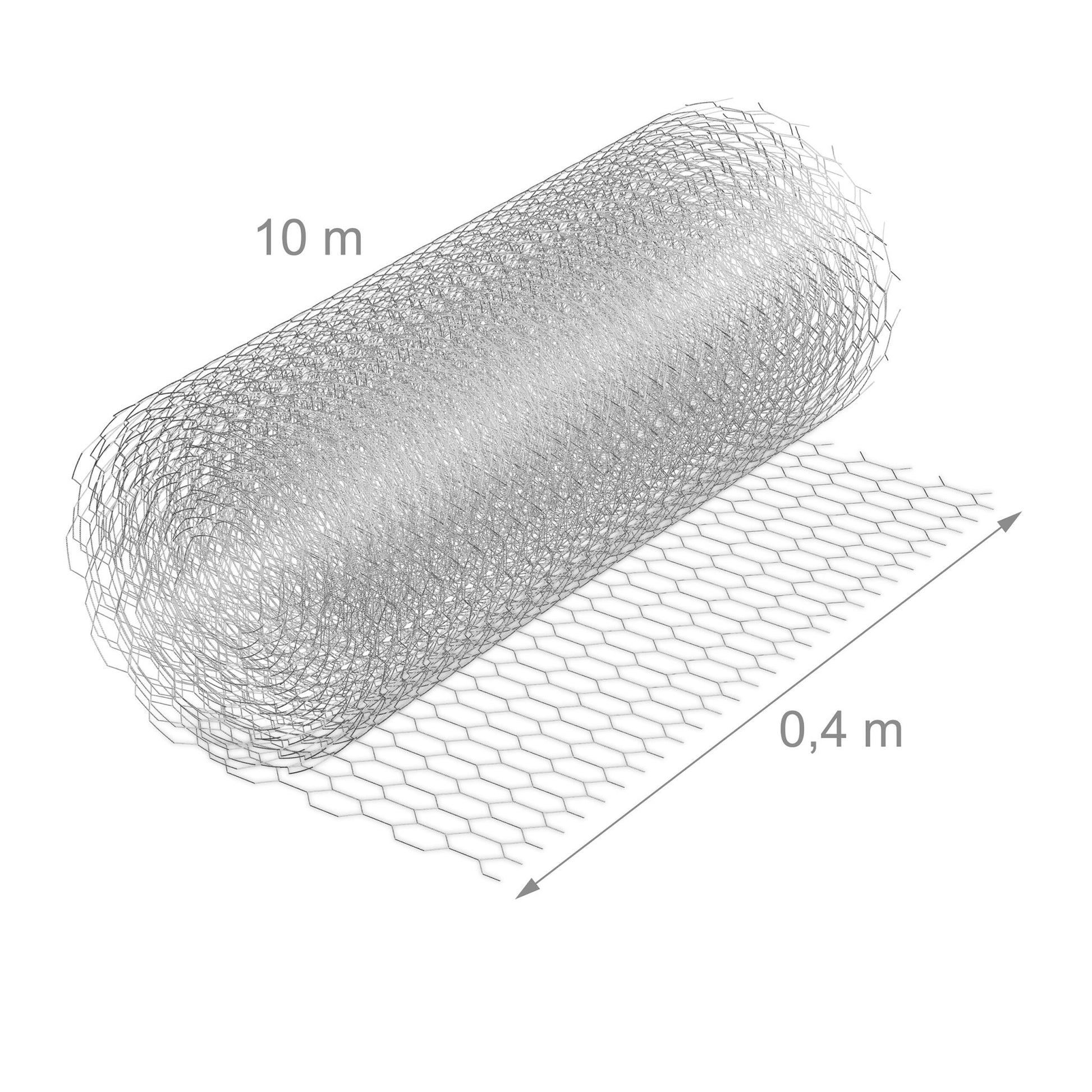 Maschendrahtzaun 15 x 25mm Silber von Relaxdays