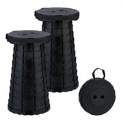 Teleskophocker Camping 2er-Set Schwarz von Relaxdays