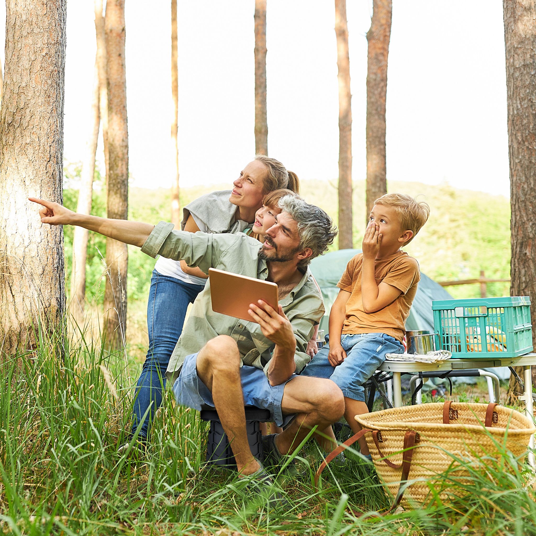 Teleskophocker Camping 2er-Set Schwarz von Relaxdays