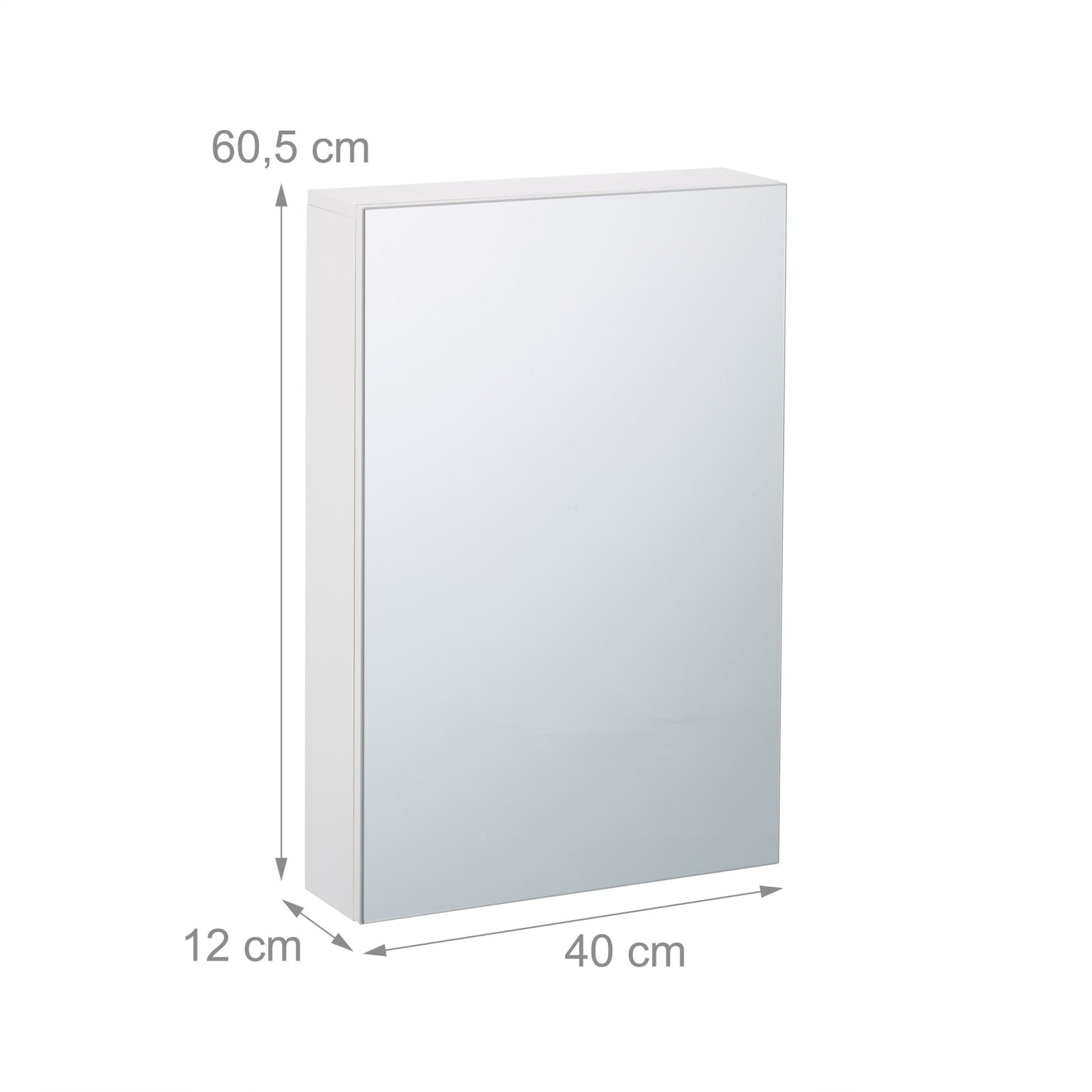 Spiegelschrank für das Bad Weiss-Silber von Relaxdays