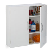 Hängender Badschrank mit 2 Türen Weiss-Silber von Relaxdays