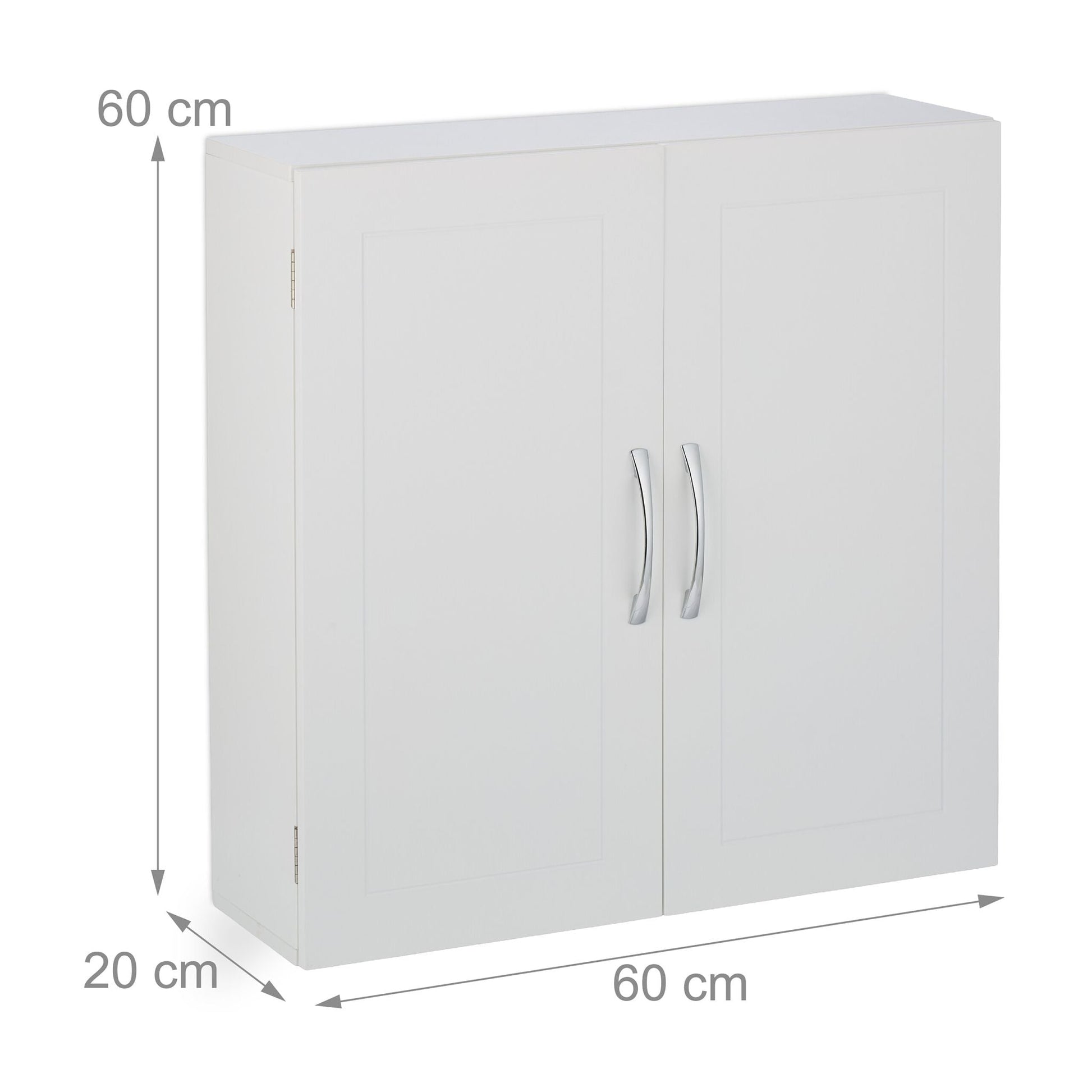 Hängender Badschrank mit 2 Türen Weiss-Silber von Relaxdays