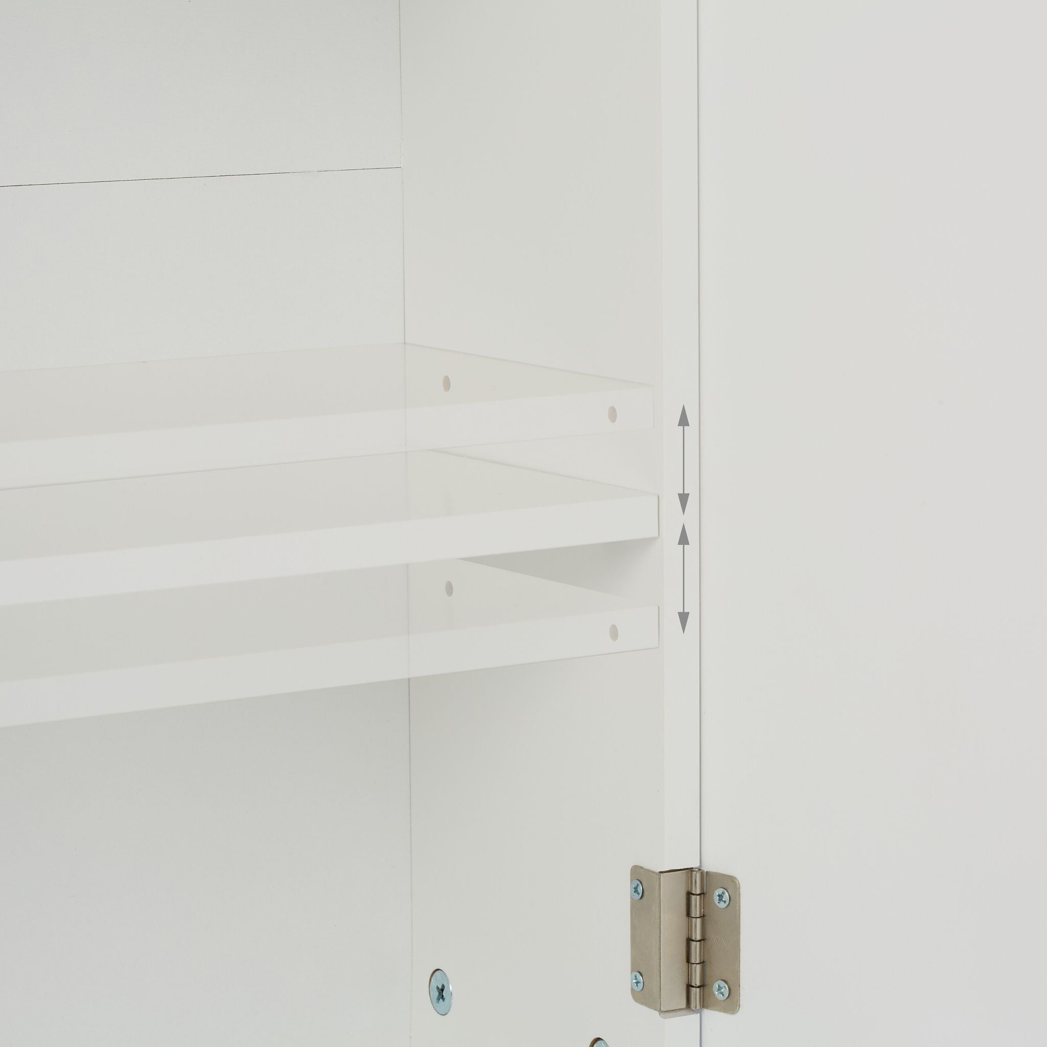 Hängender Badschrank mit 2 Türen Weiss-Silber von Relaxdays