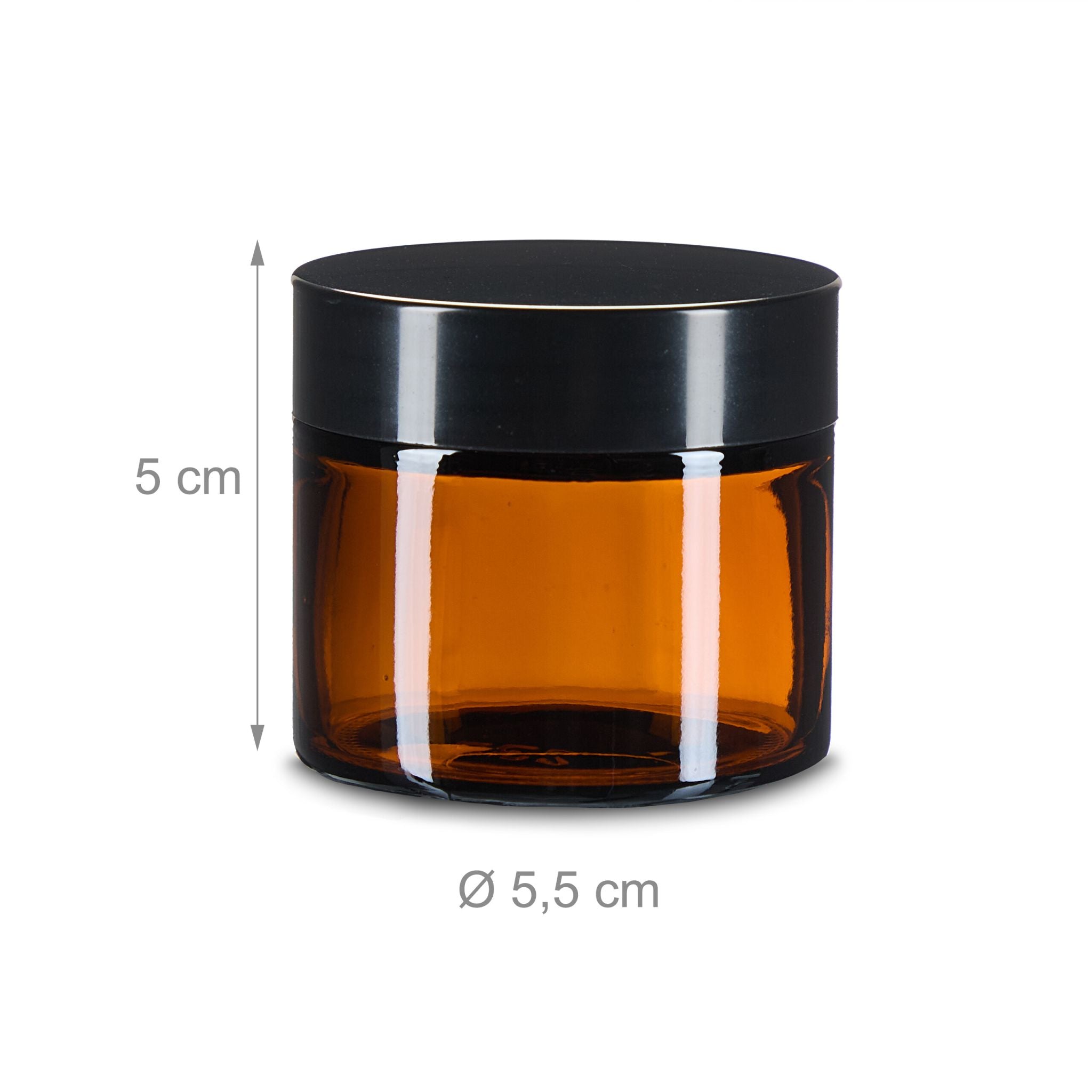 Salbentiegel Braunglas 60 ml Set Braun-Schwarz von Relaxdays