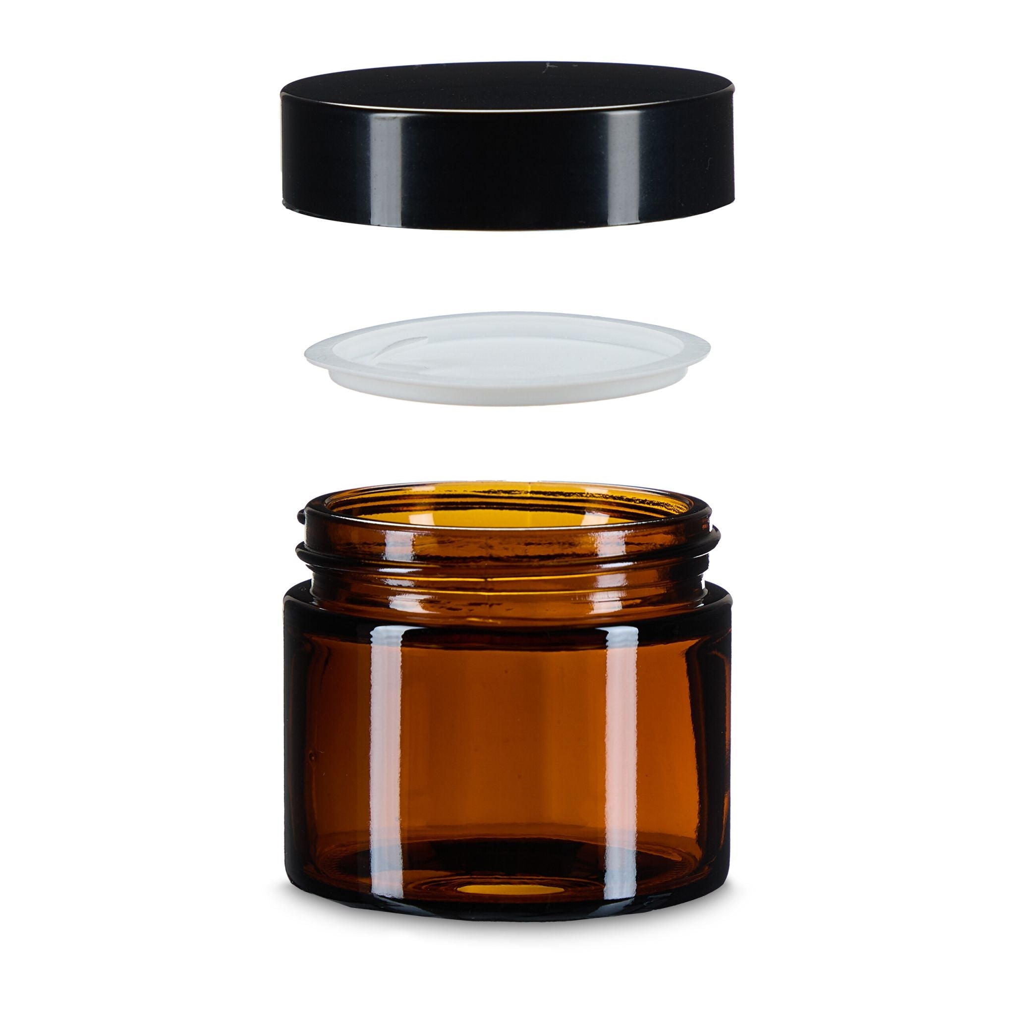 Salbentiegel Braunglas 60 ml Set Braun-Schwarz von Relaxdays