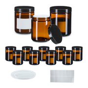 Salbentiegel Braunglas 12er-Set Braun-Schwarz von Relaxdays