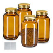 Braungläser 4er-Set 400ml Braun-Gold von Relaxdays