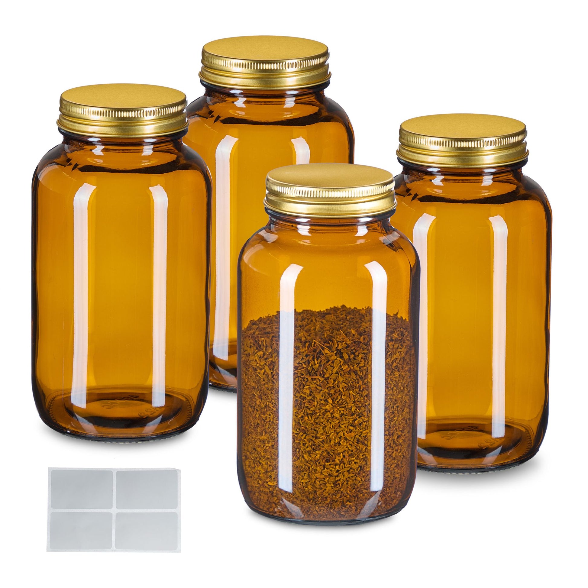 Braungläser 4er-Set 400ml Braun-Gold von Relaxdays