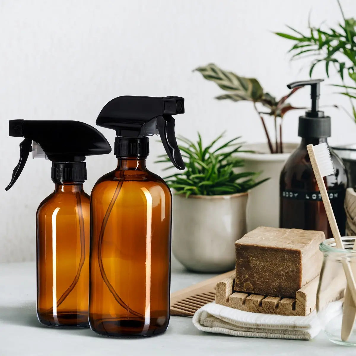 Sprühflaschen 500 ml Braunglas 4er Set von guteszeug.ch