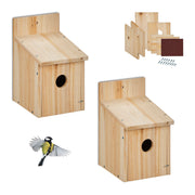 Nistkasten Bausatz für Vögel 2er-Set Hellbraun von Relaxdays