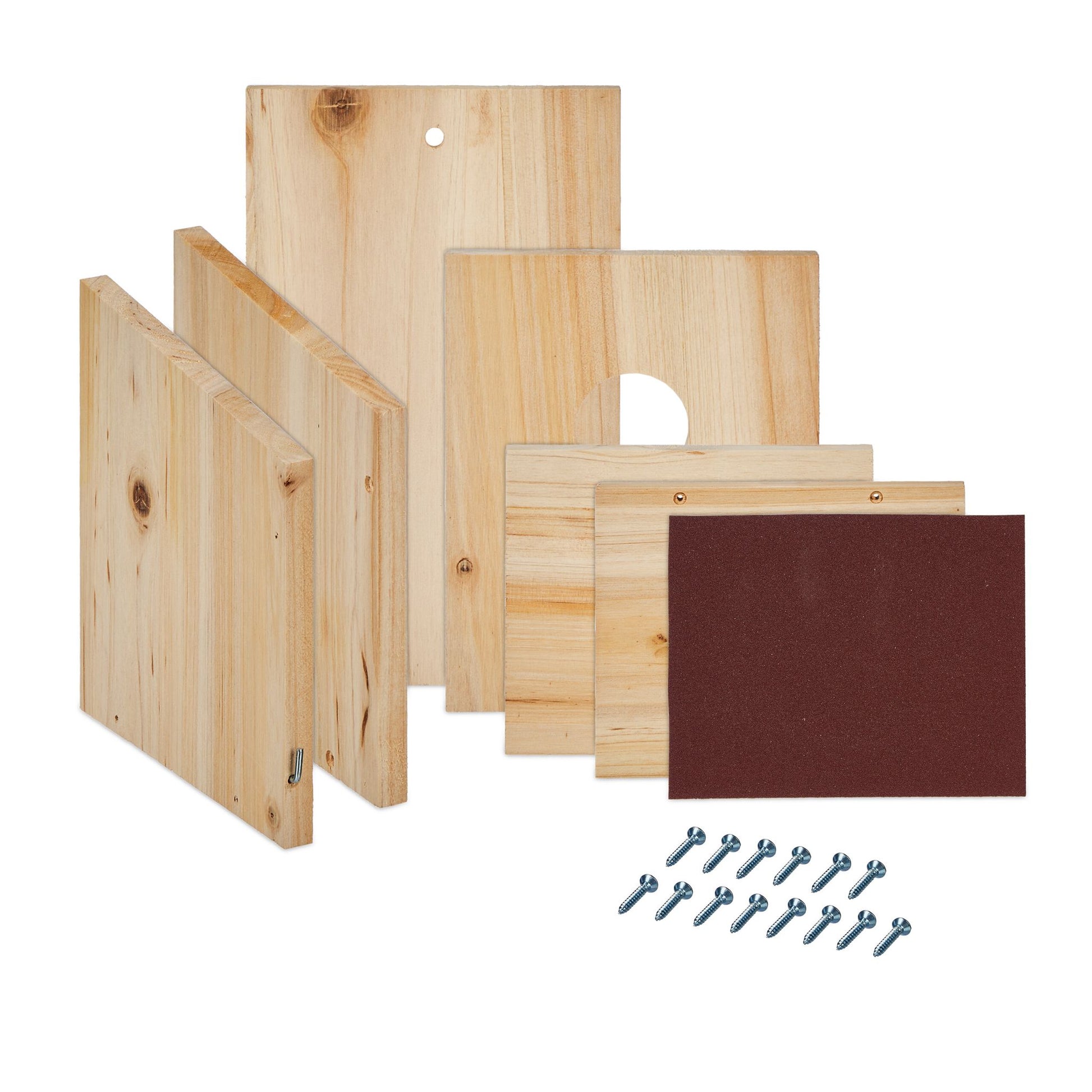 Nistkasten Bausatz für Vögel 2er-Set Hellbraun von Relaxdays