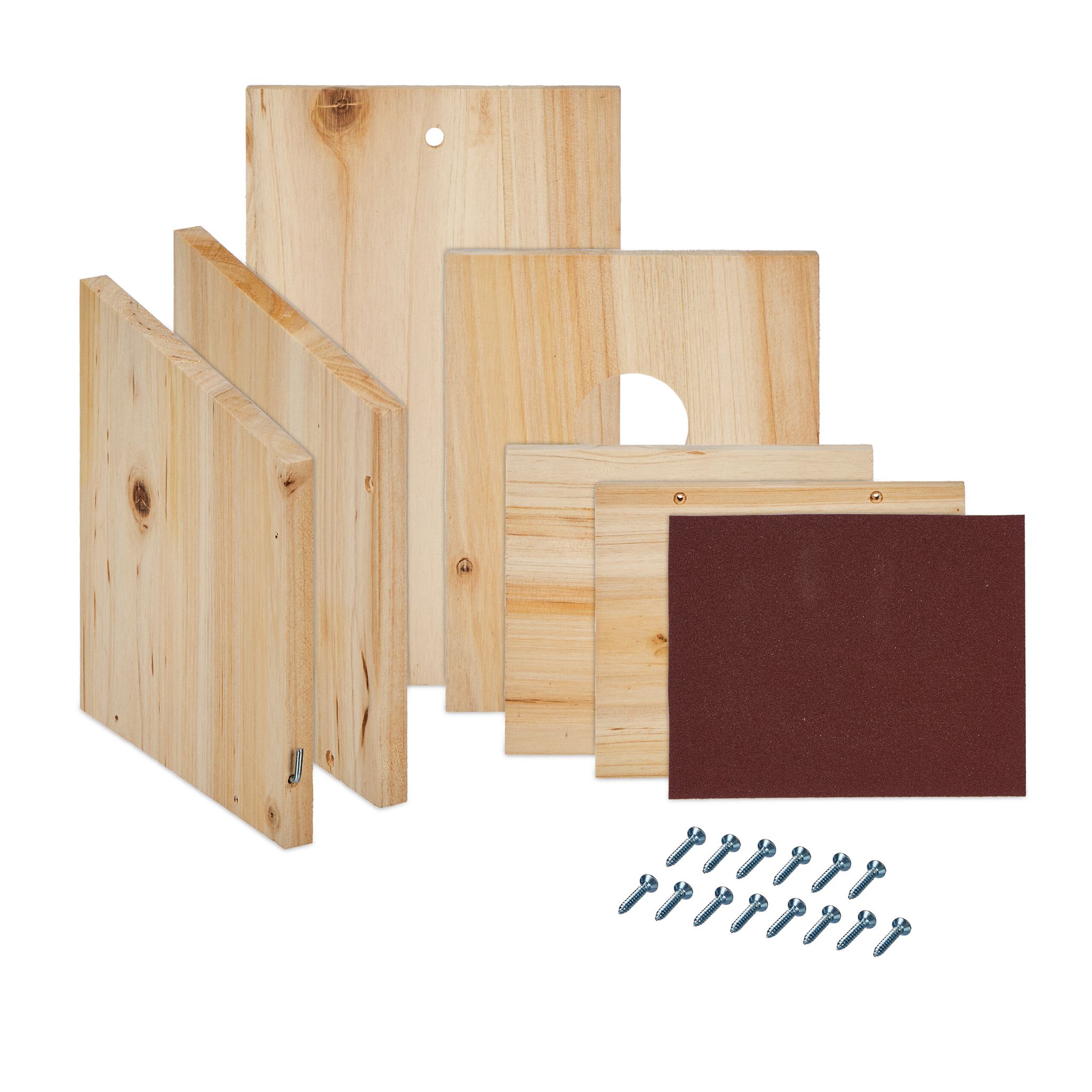 Nistkasten Bausatz für Vögel 2er-Set Hellbraun von Relaxdays
