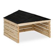 Mähroboter Garage Holz Hellbraun-Schwarz von Relaxdays