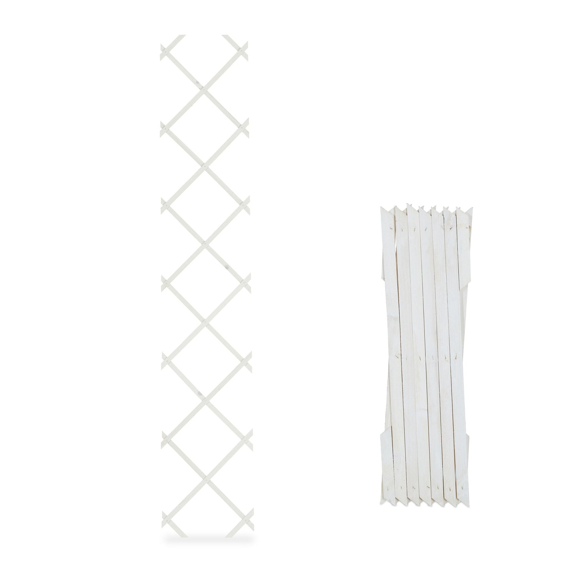 Ausziehbares Rankgitter 3er-Set Weiss von Relaxdays