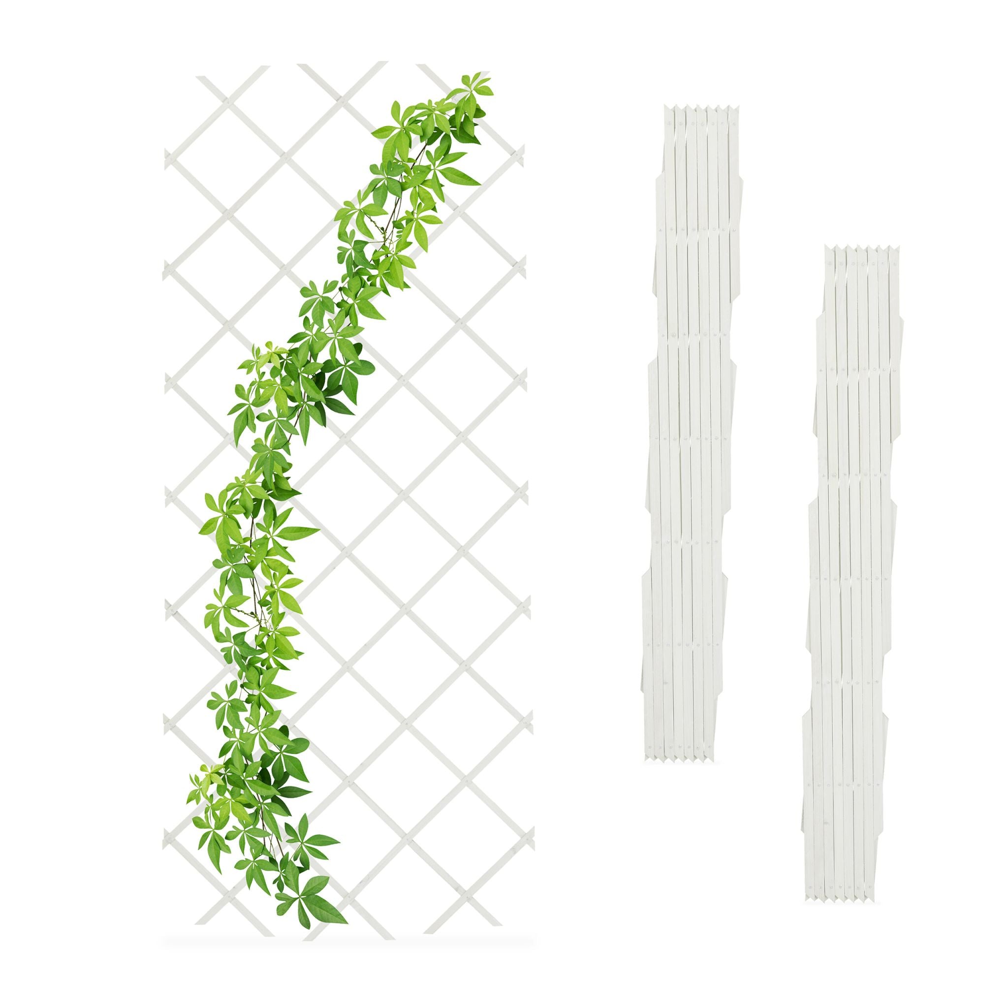 Ausziehbares Rankgitter 3er-Set Weiss von Relaxdays