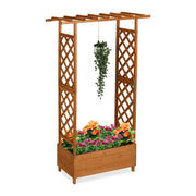 Blumenkasten mit Rankgitter & Dach Orange von Relaxdays