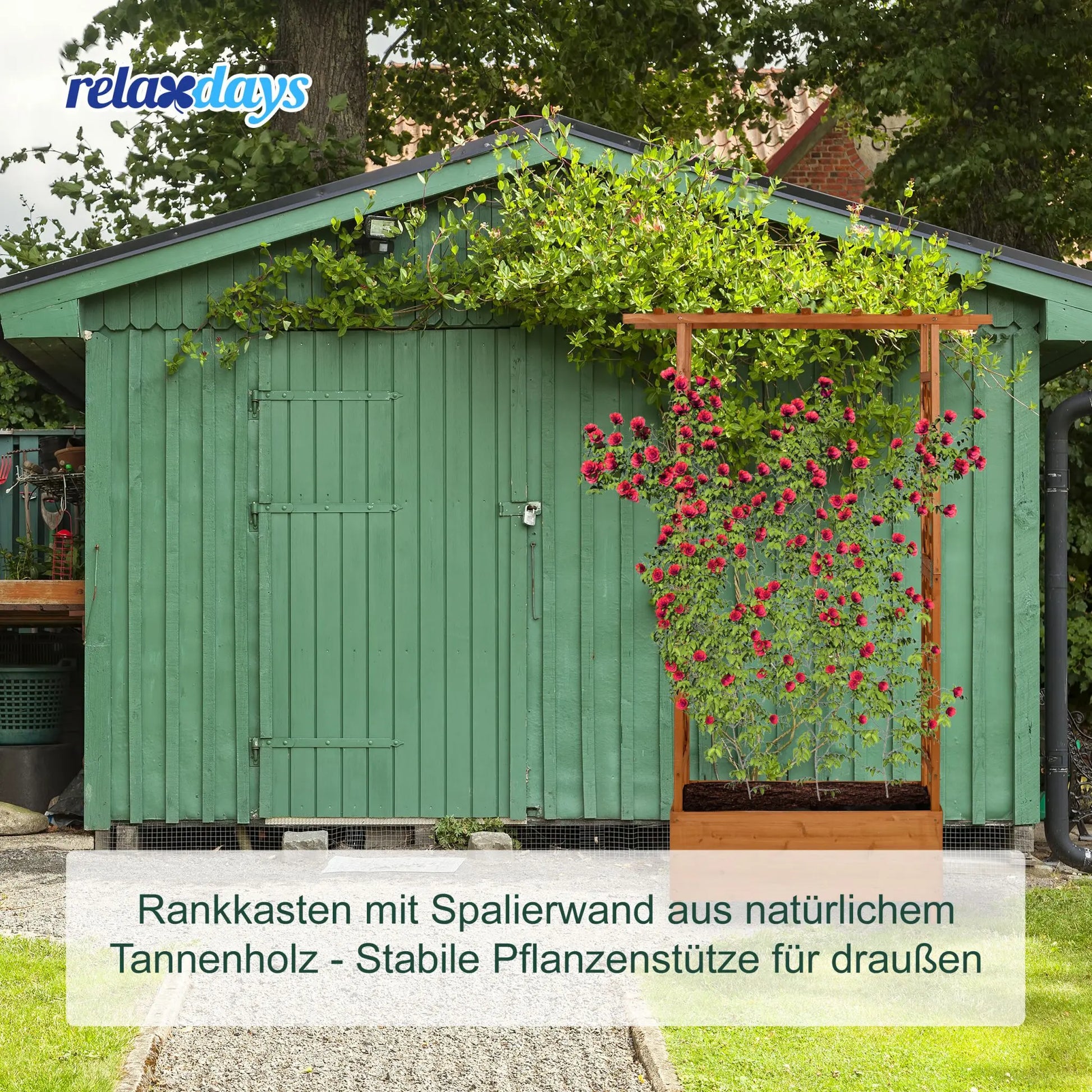 Blumenkasten mit Rankgitter & Dach Orange von Relaxdays