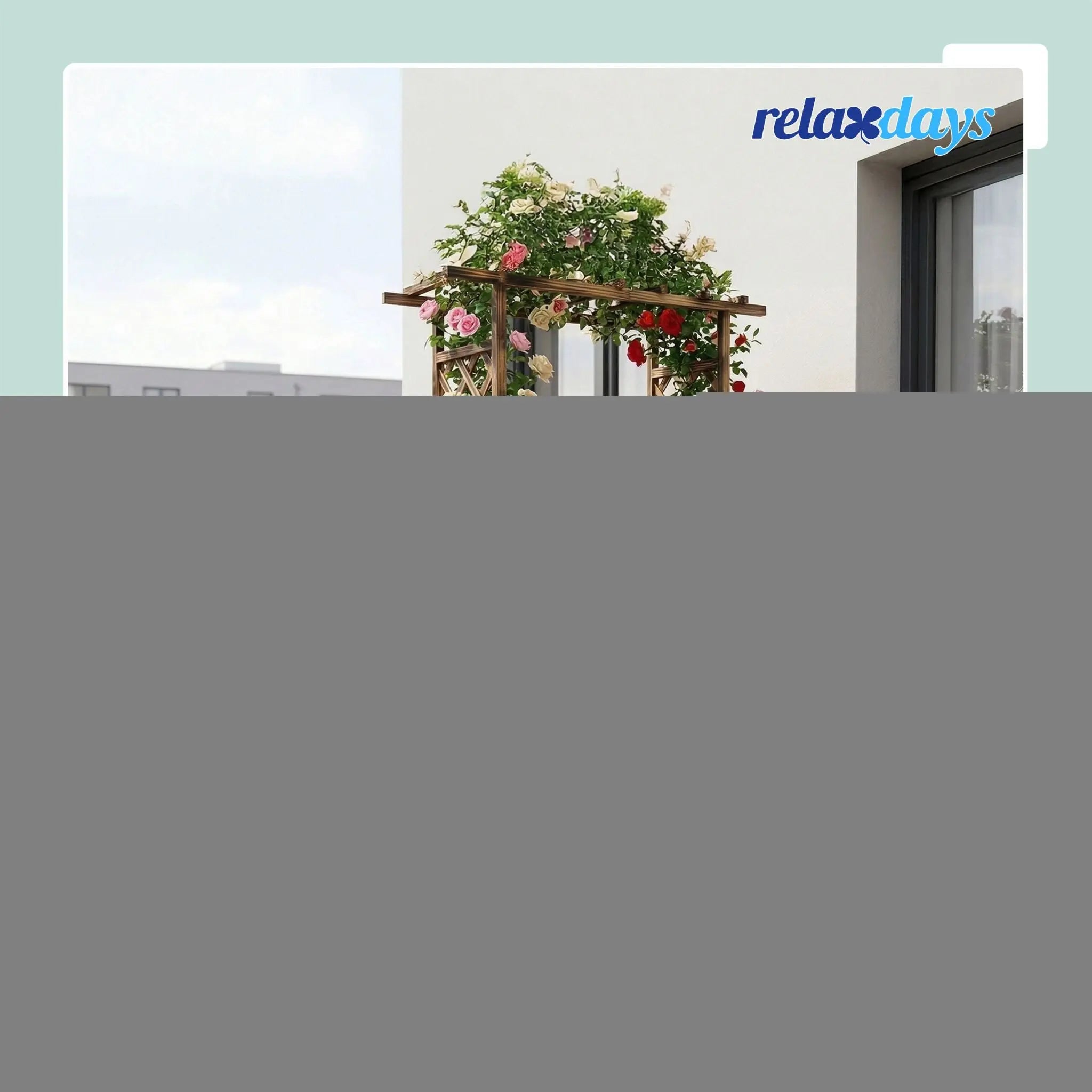 Blumenkasten mit Rankgitter & Dach Braun von Relaxdays