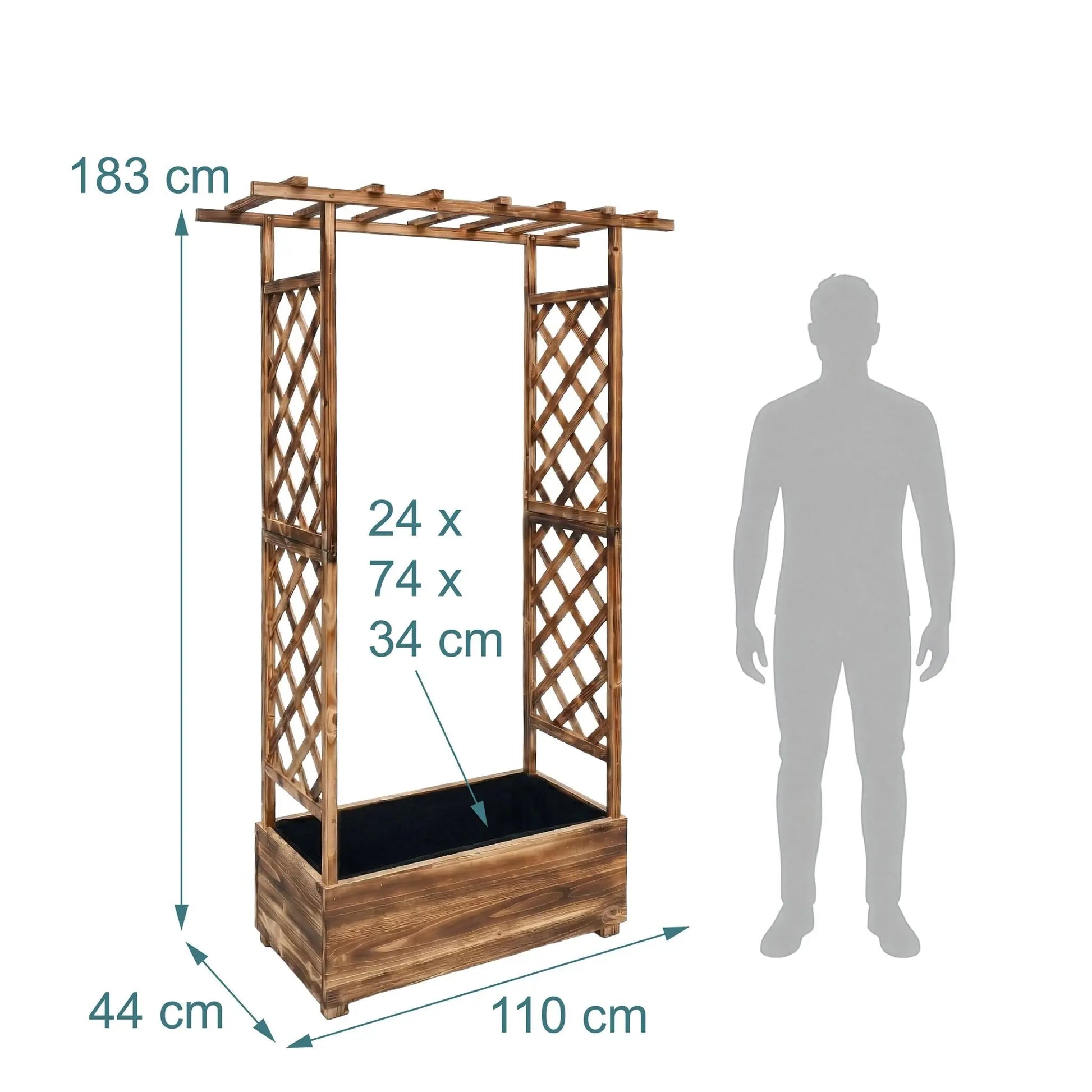 Blumenkasten mit Rankgitter & Dach Braun von Relaxdays
