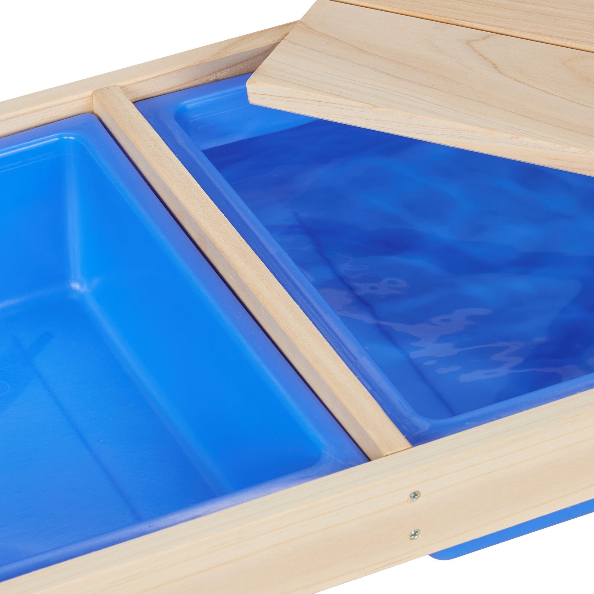 Kindersitzgruppe Holz mit Matschtisch Blau-Hellbraun von Relaxdays