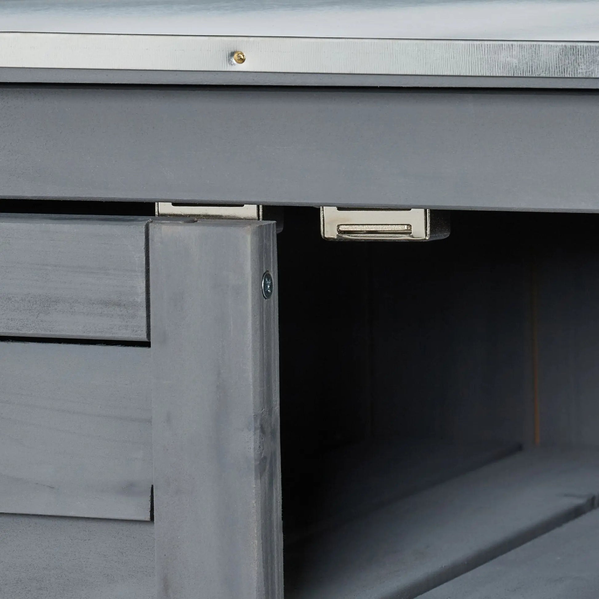 Pflanztisch mit Unterschrank Schwarz-Silber-Grau von Relaxdays