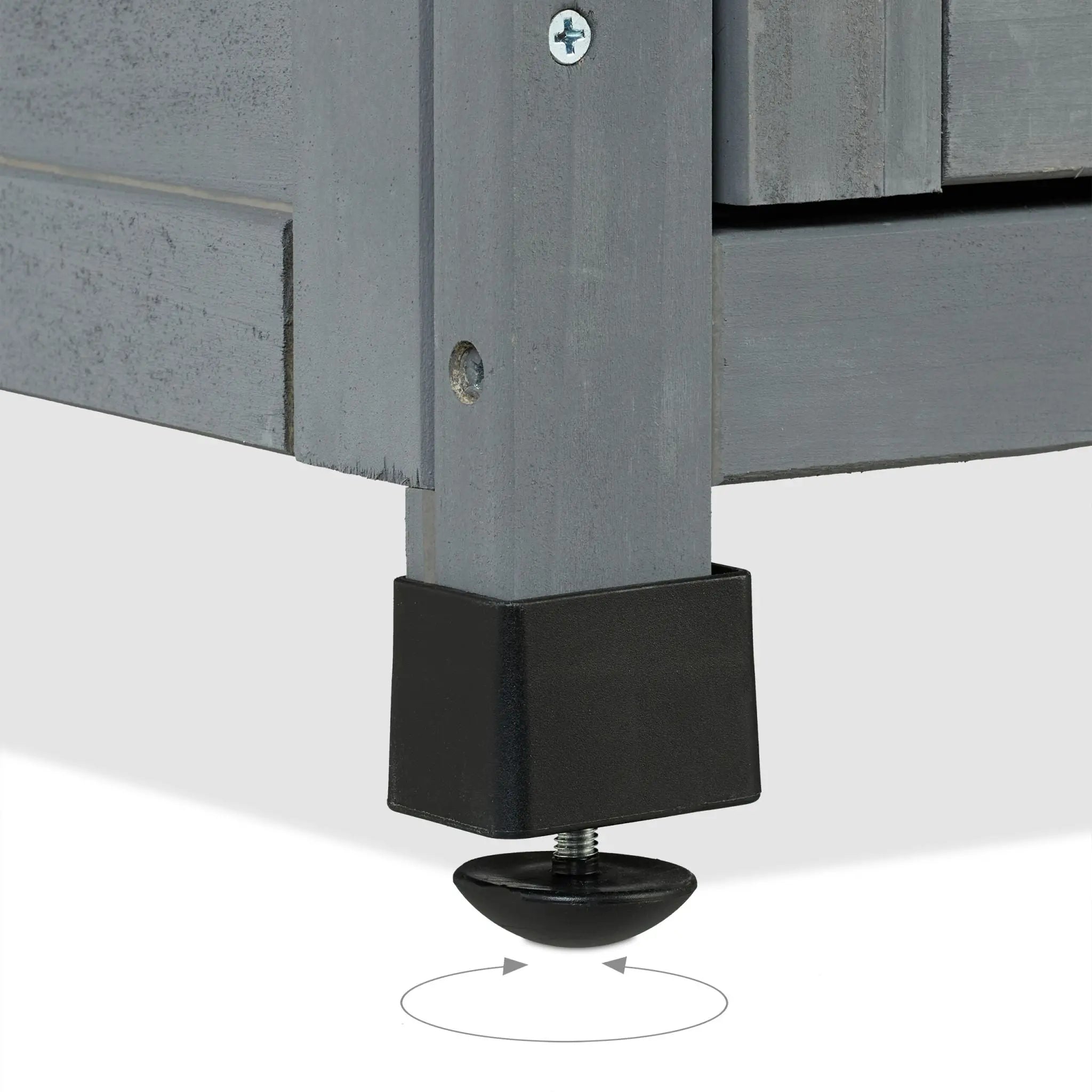 Pflanztisch mit Unterschrank Schwarz-Silber-Grau von Relaxdays