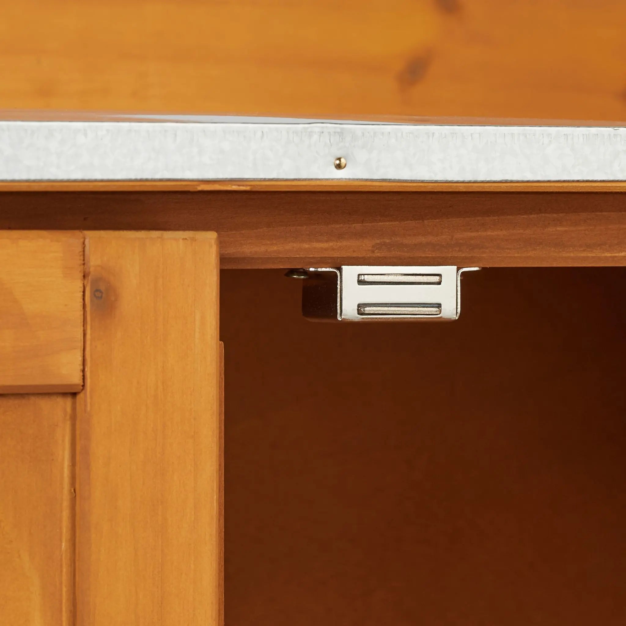 Pflanztisch mit Unterschrank Orange-Silber von Relaxdays