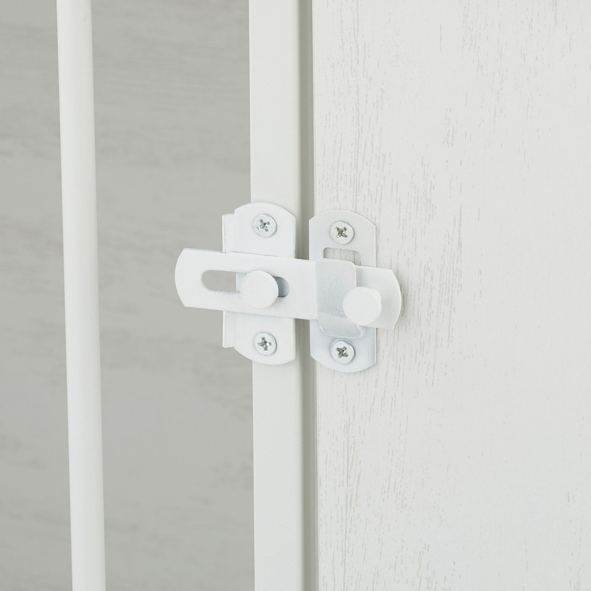 Hundekäfig für Zuhause 2 drehbare Näpfe Weiss-Creme-Dunkelbraun von Relaxdays