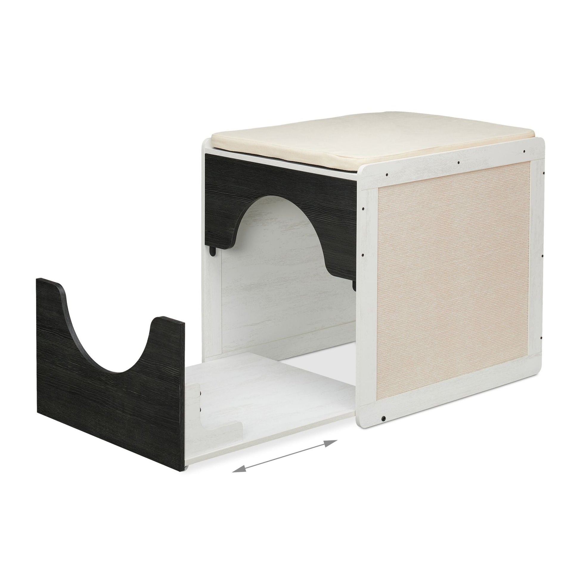 Katzenschrank für Katzentoilette Anthrazit-Weiss-Creme von Relaxdays