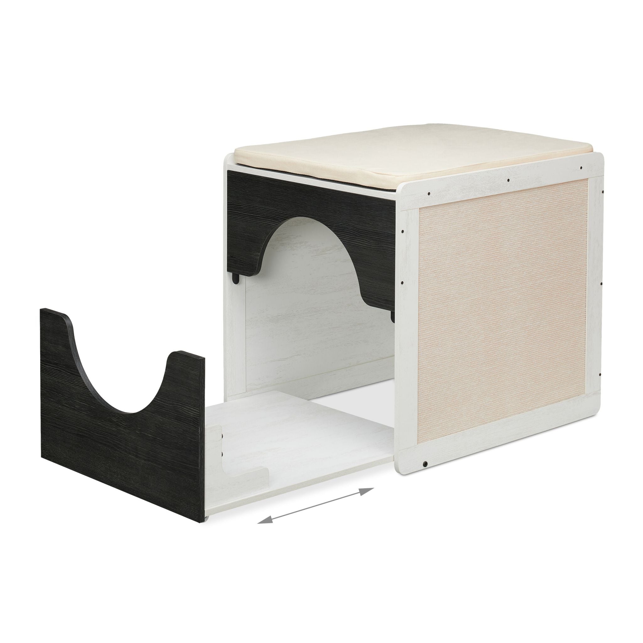 Katzenschrank für Katzentoilette Anthrazit-Weiss-Creme von Relaxdays