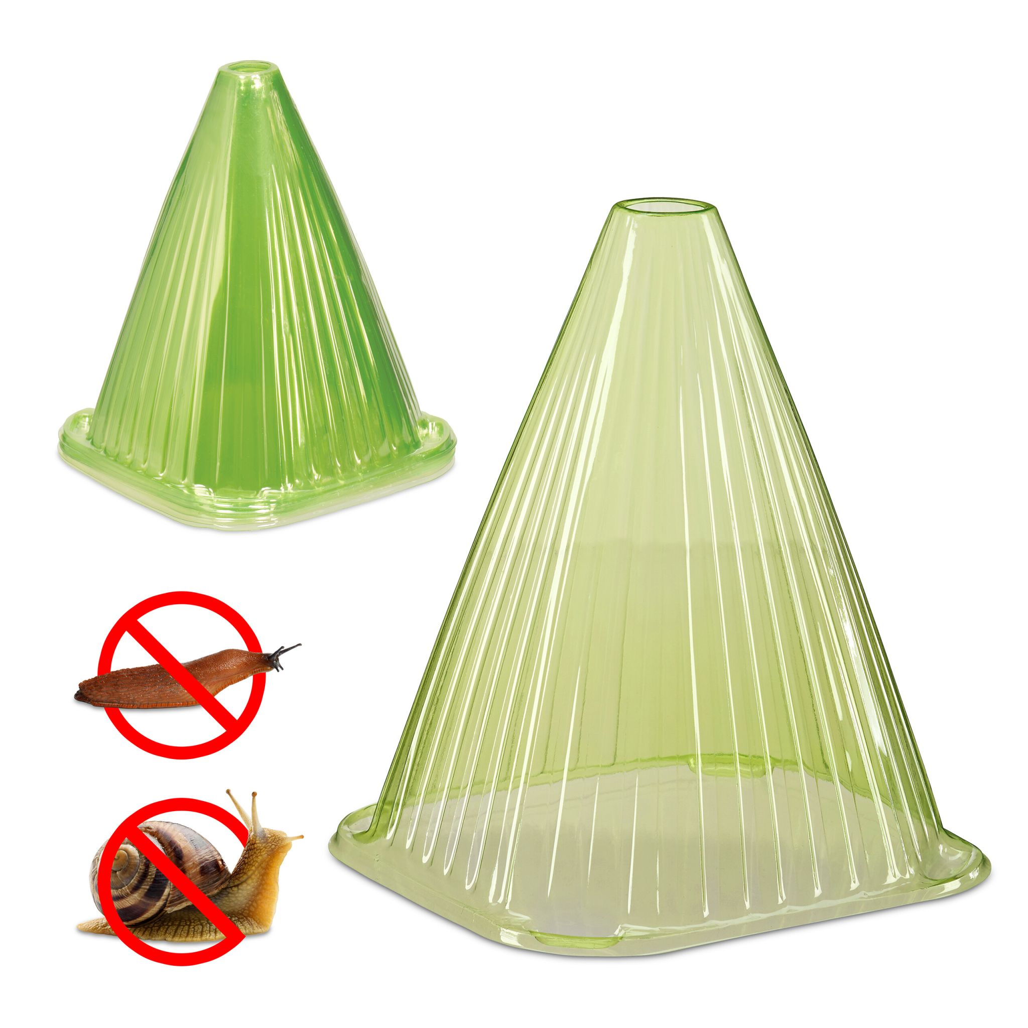 Pflanzenhut Schnecken Set Grün von Relaxdays