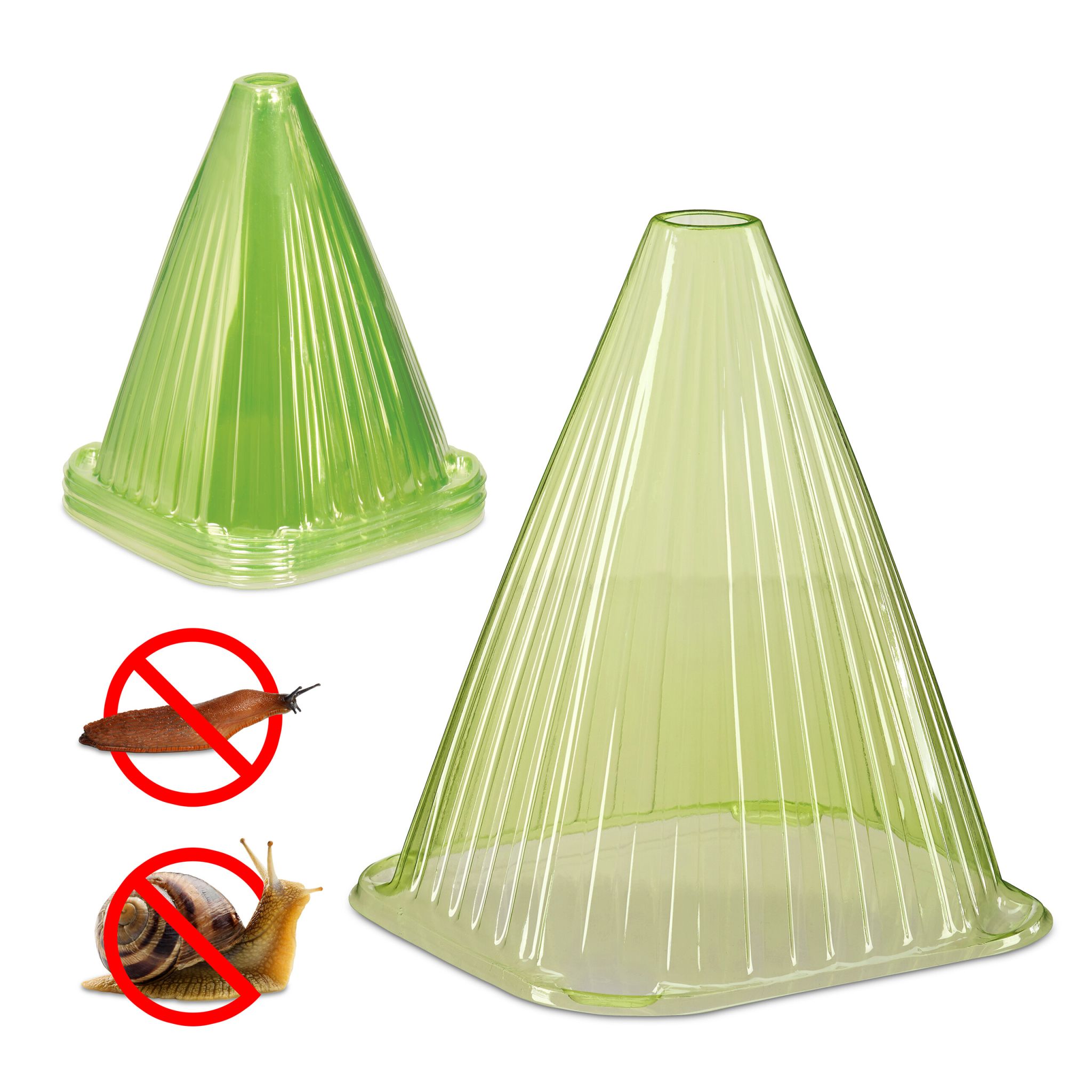 Pflanzenhut Schnecken Set Grün von Relaxdays
