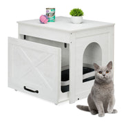 Katzenschrank für Katzentoilette Weiss-Creme-Schwarz von Relaxdays