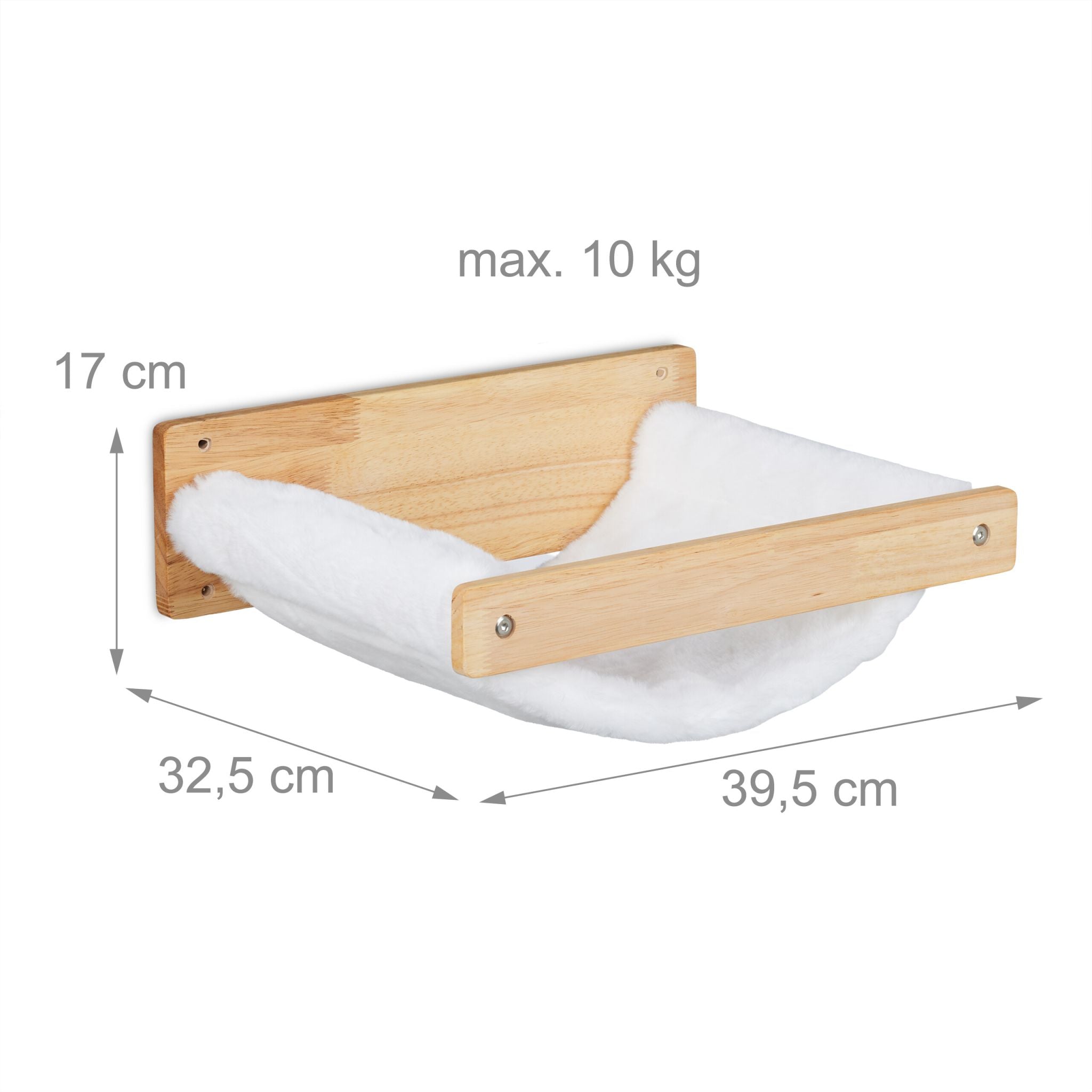 Katzenhängematte Wand Weiss-Hellbraun von Relaxdays