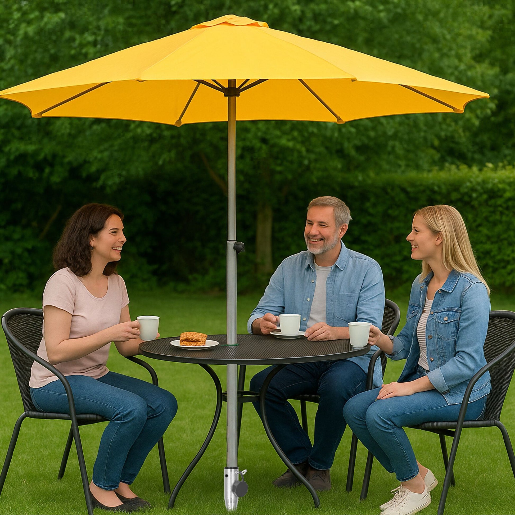 Bodenhülse für Sonnenschirm Schwarz-Silber-Grau von Relaxdays