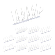 Vogelabwehr Spikes 12er-Set Silber-Transparent von Relaxdays