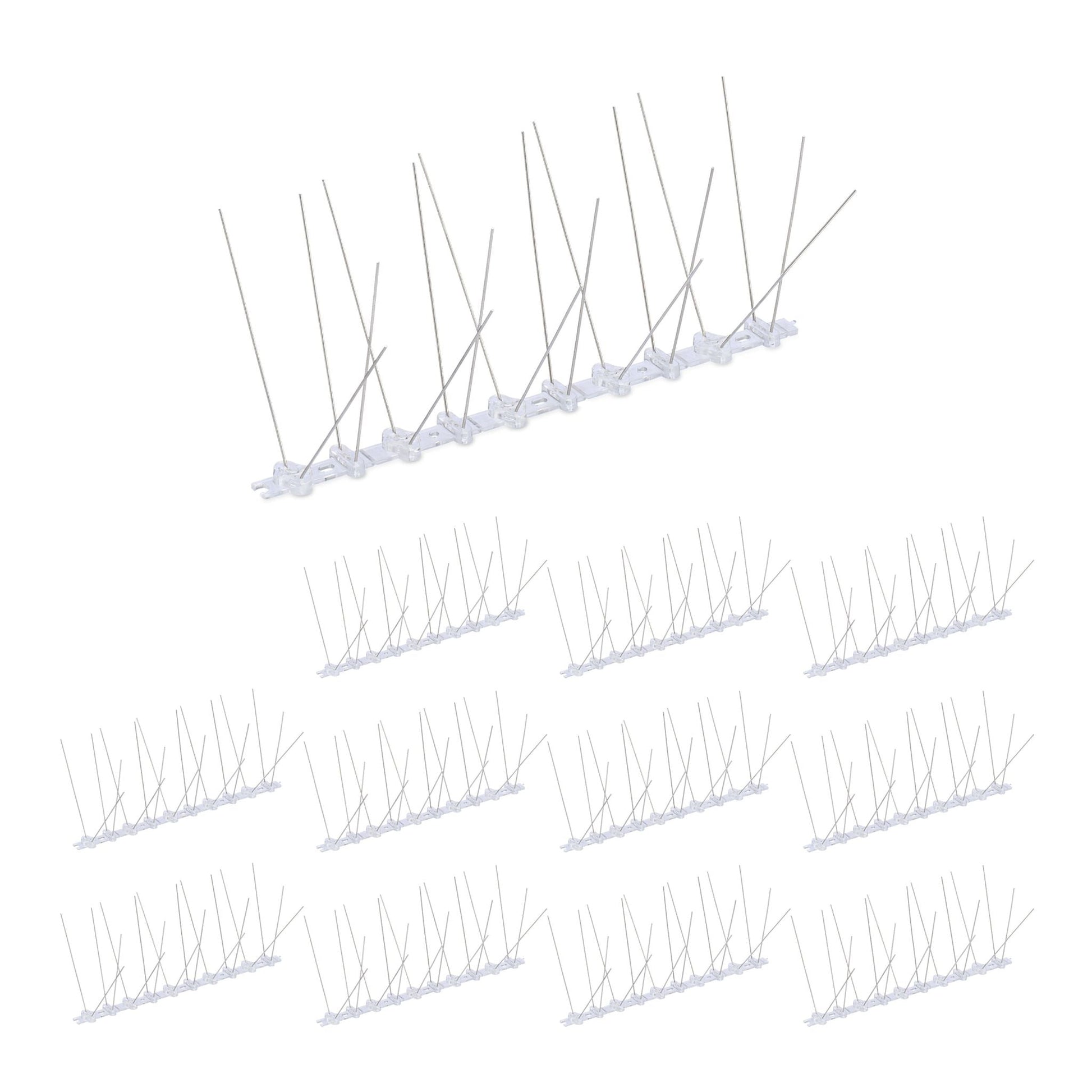 Vogelabwehr Spikes 12er-Set Silber-Transparent von Relaxdays