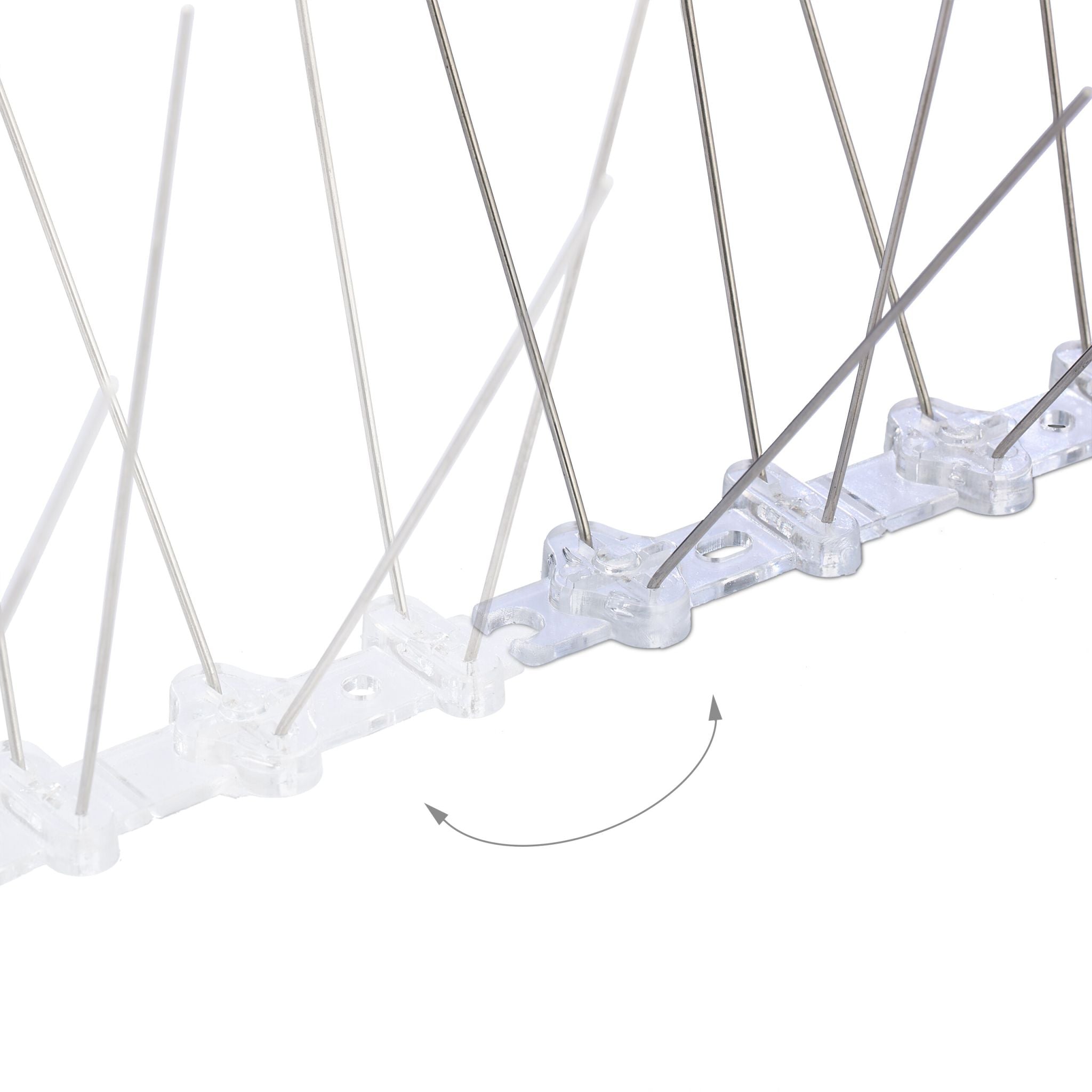 Vogelabwehr Spikes 12er-Set Silber-Transparent von Relaxdays