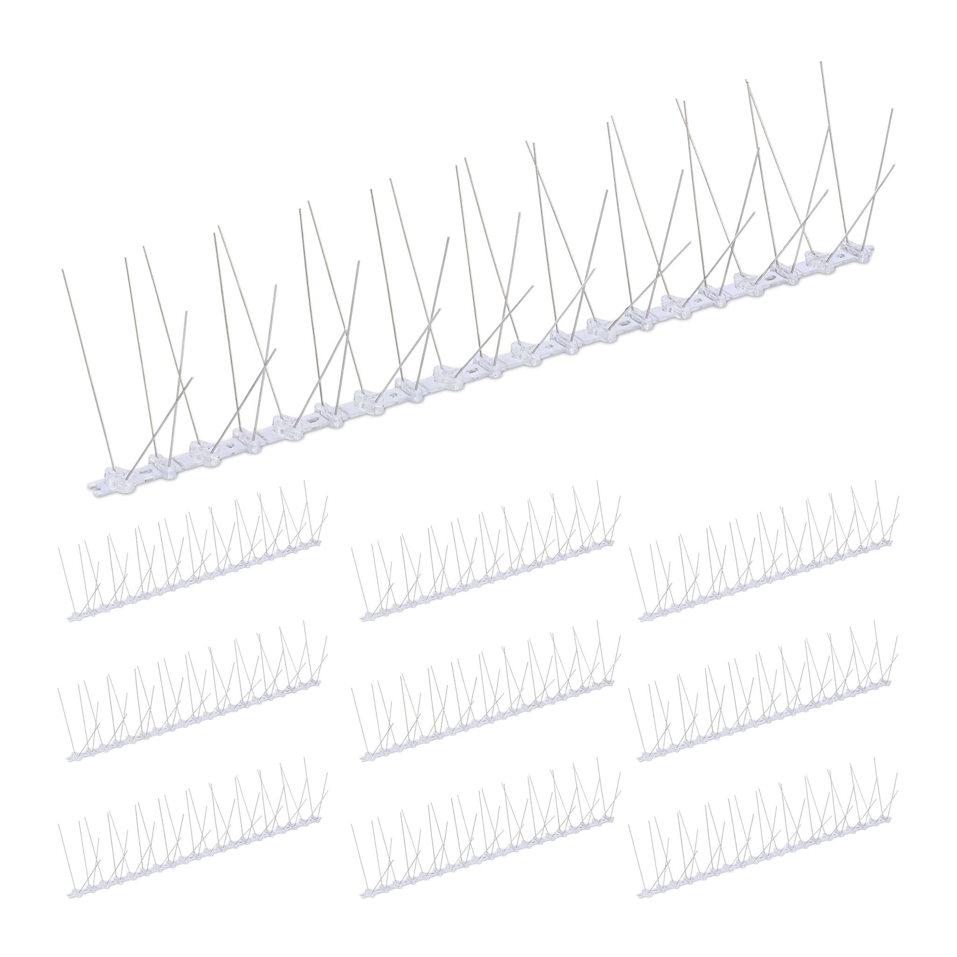 Vogelabwehr Spikes 10er-Set Silber-Transparent von Relaxdays