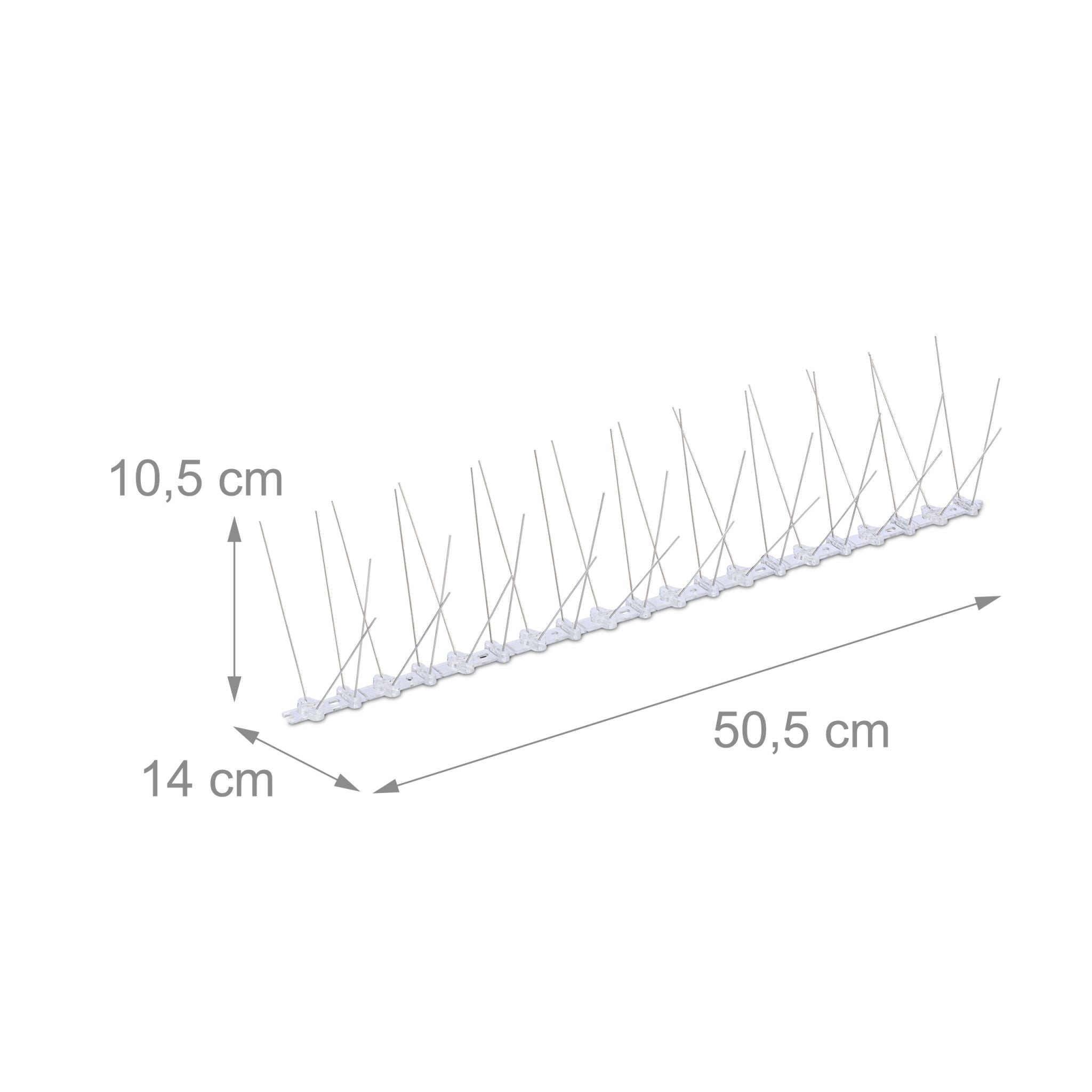 Vogelabwehr Spikes 10er-Set Silber-Transparent von Relaxdays