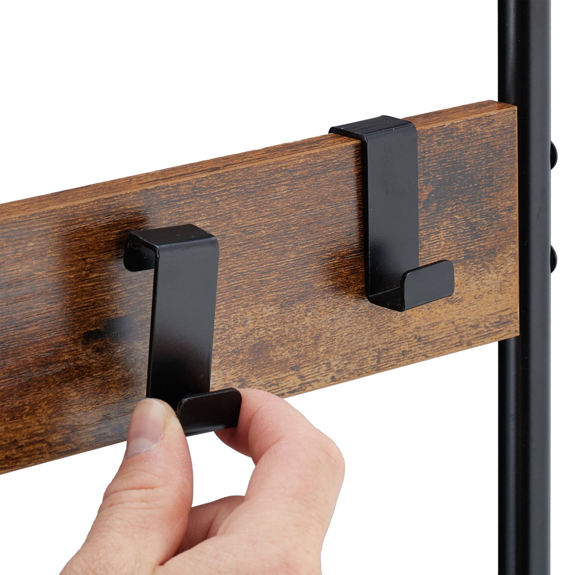 Industrial Handtuchleiter mit 4 Sprossen Braun-Schwarz von Relaxdays
