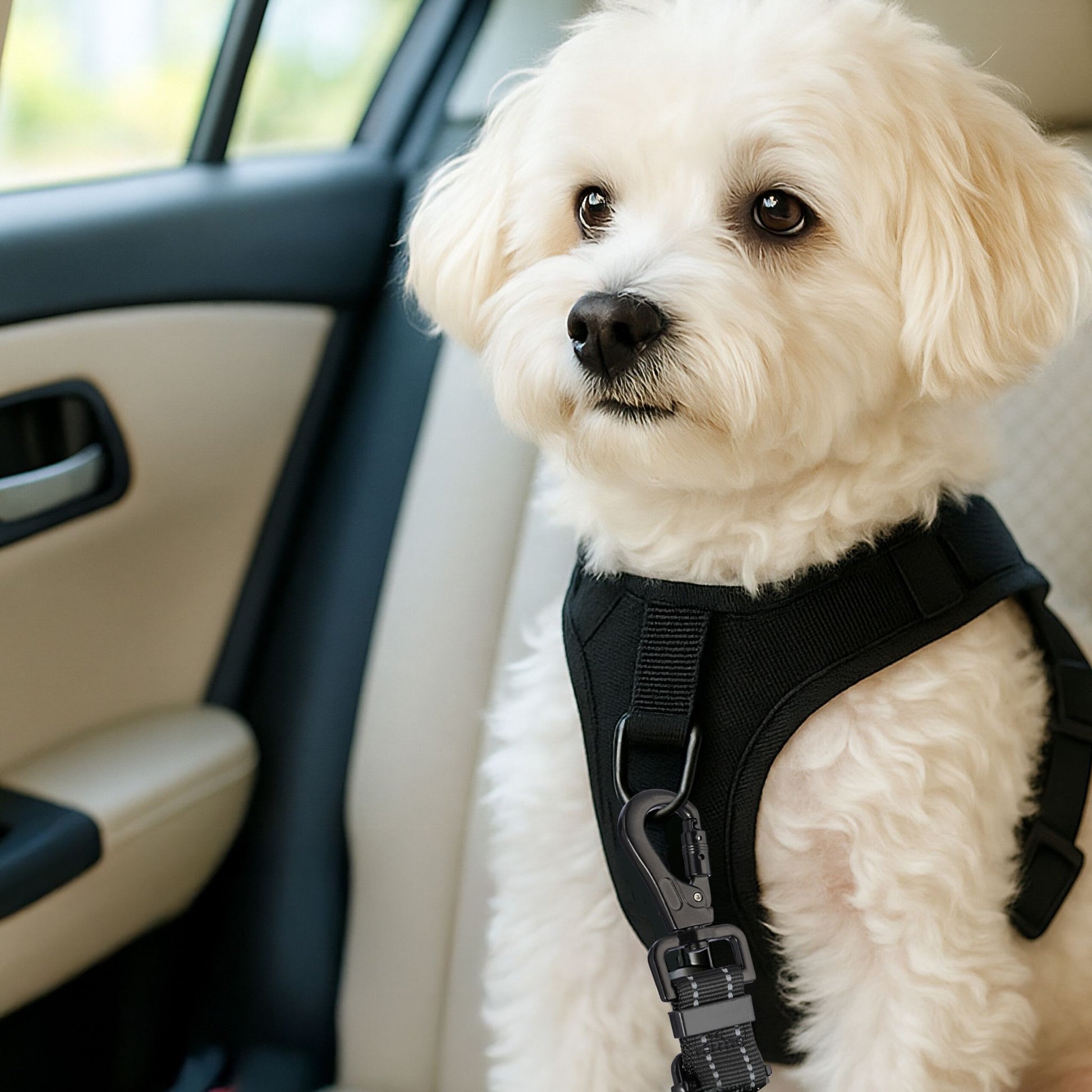 Verstellbarer Hundegurt für Auto Schwarz von Relaxdays