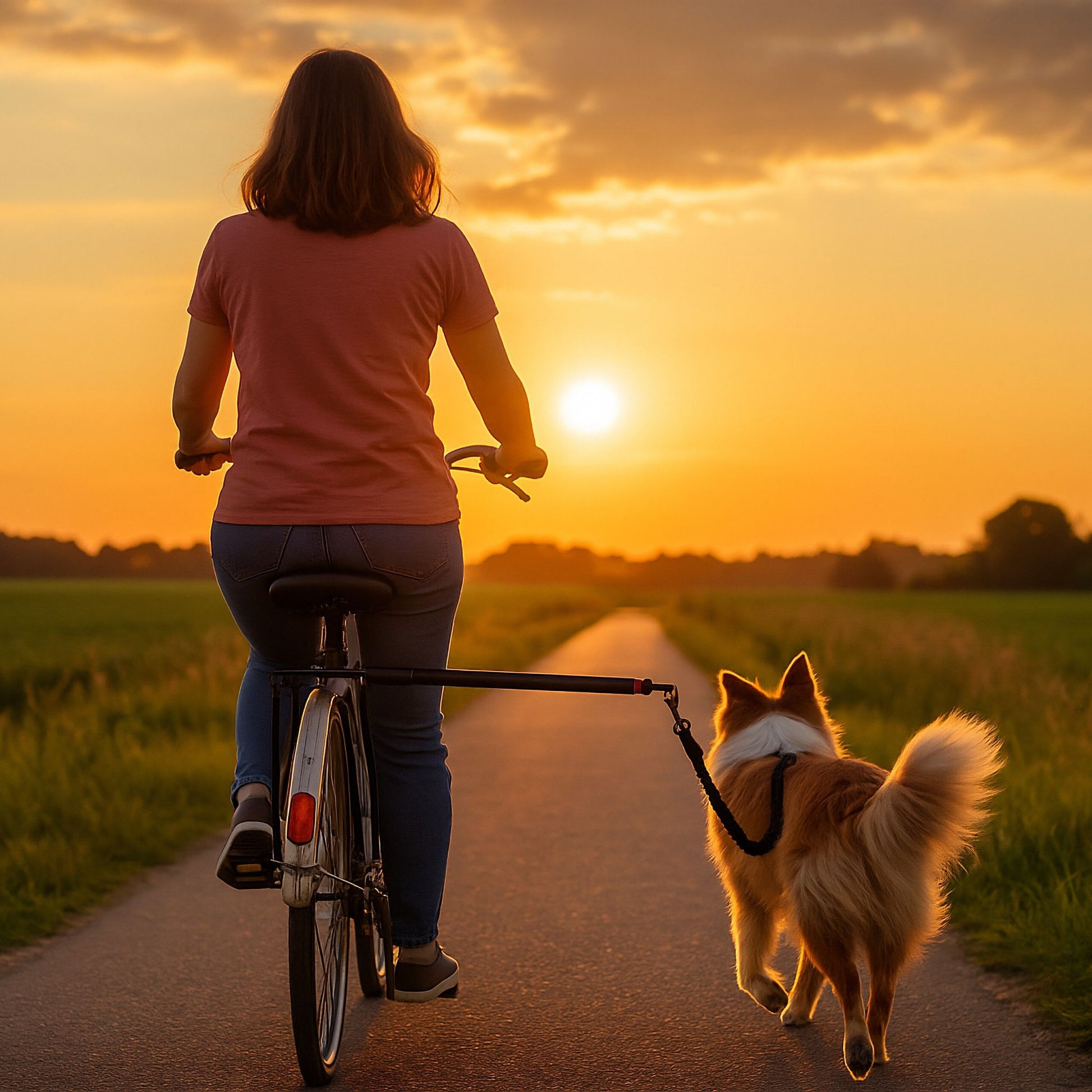 Fahrradleine für Hunde mit Abstandhalter Schwarz-Silber von Relaxdays