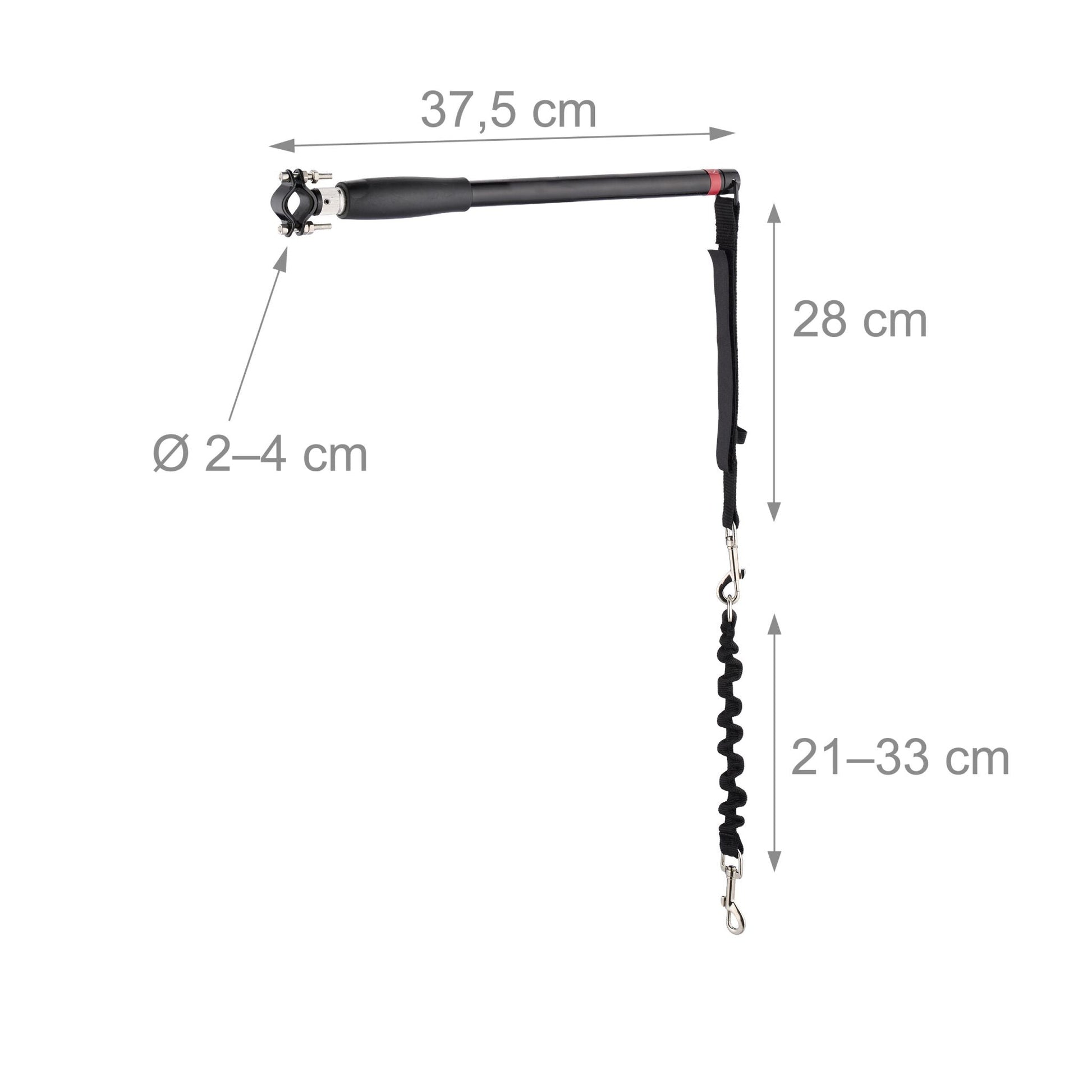 Fahrradleine für Hunde mit Abstandhalter Schwarz-Silber von Relaxdays