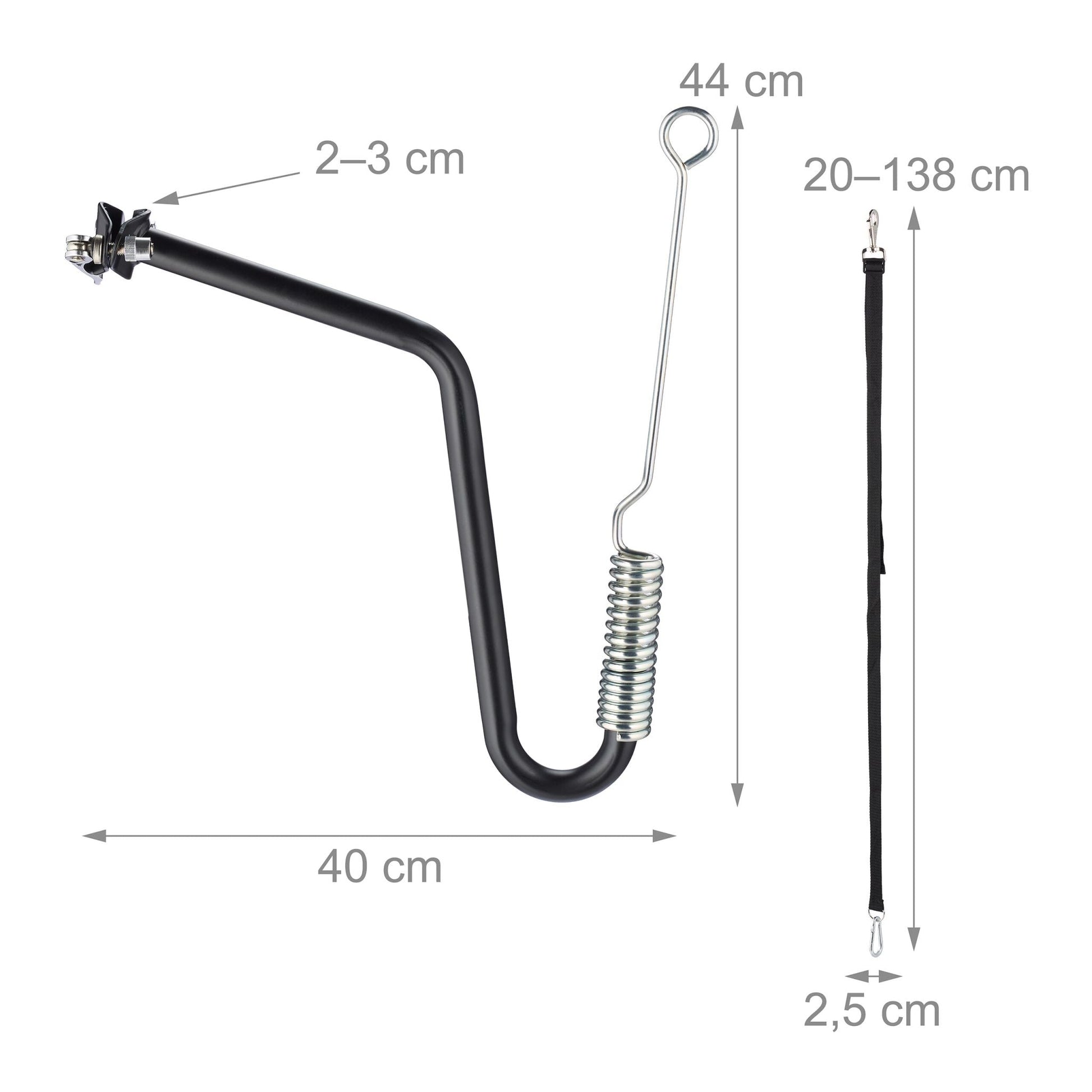 Fahrradleine für Hunde mit Abstandhalter Schwarz-Silber von Relaxdays