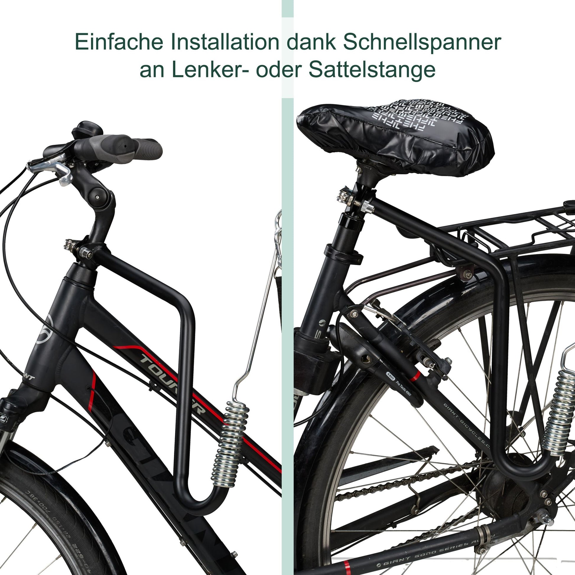 Fahrradleine für Hunde mit Abstandhalter Schwarz-Silber von Relaxdays