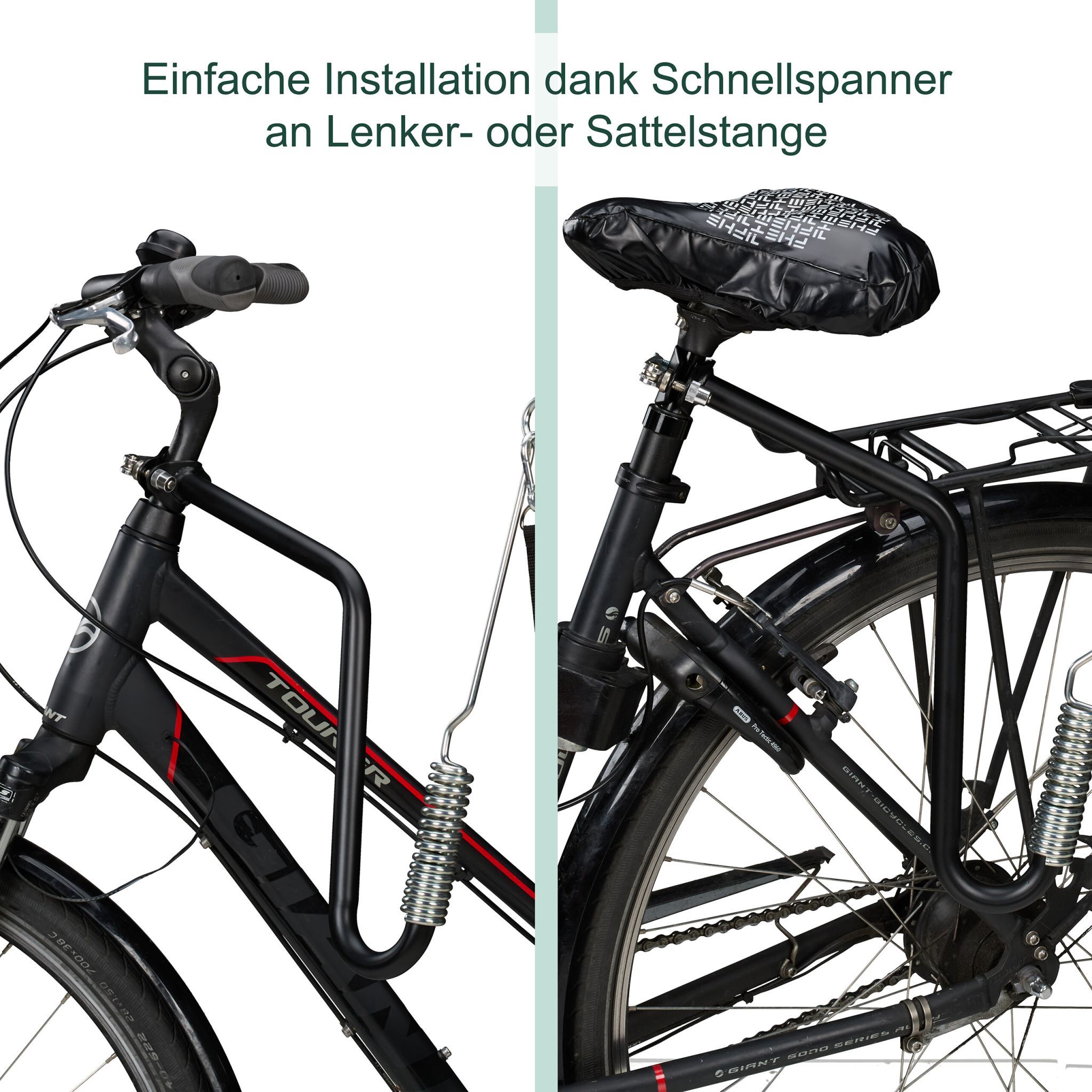Fahrradleine für Hunde mit Abstandhalter Schwarz-Silber von Relaxdays