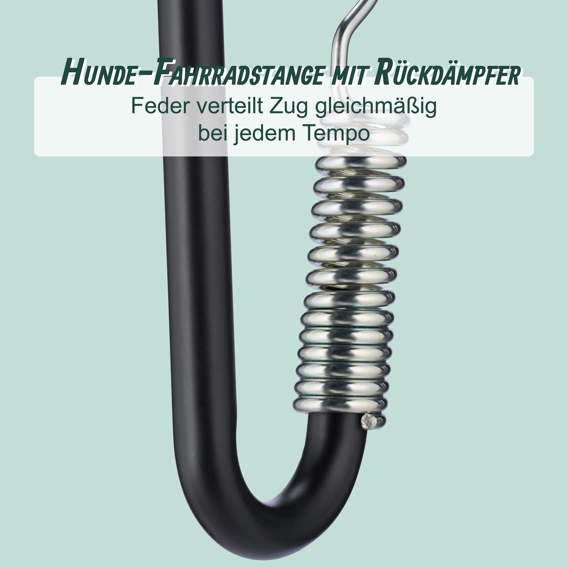 Fahrradleine für Hunde mit Abstandhalter Schwarz-Silber von Relaxdays